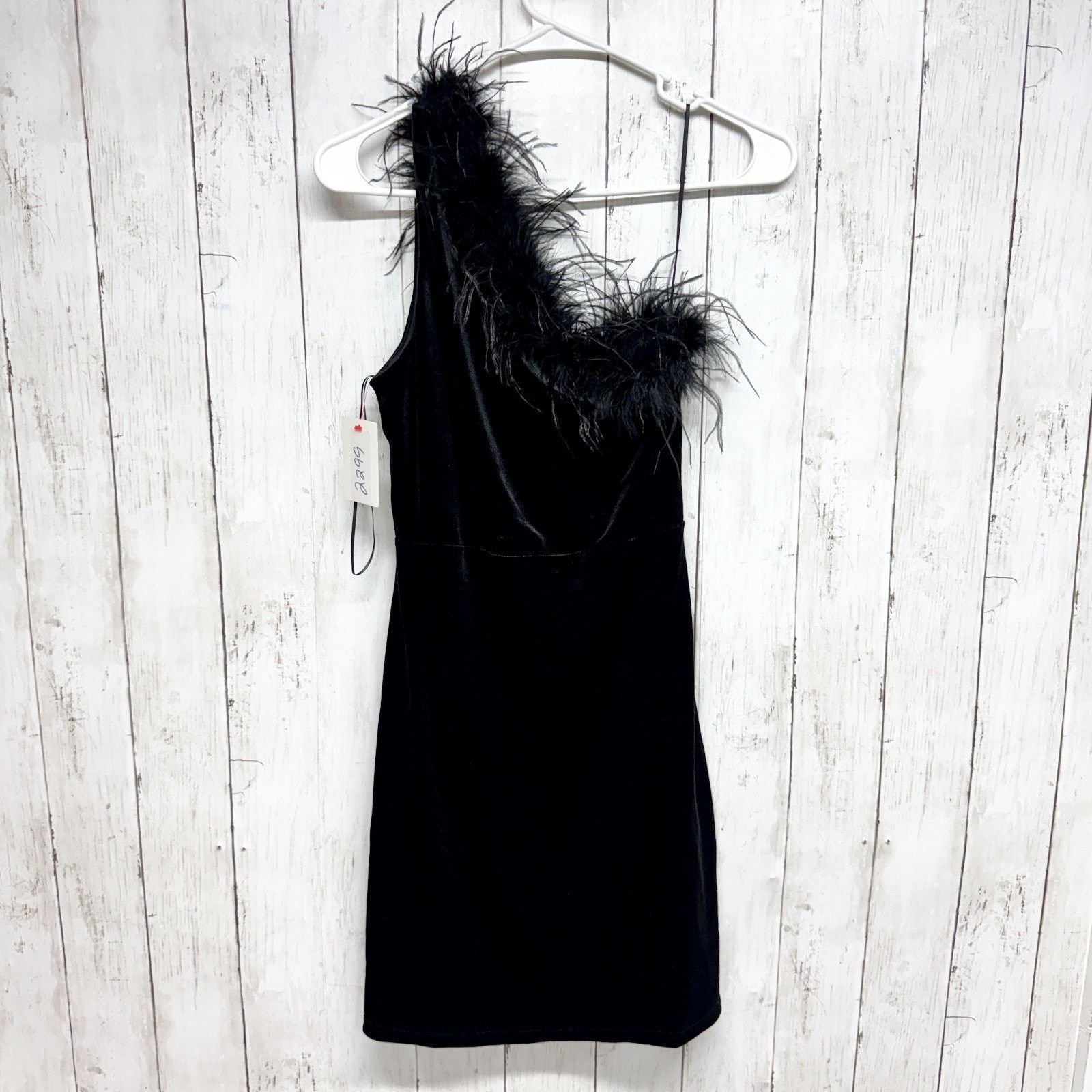 Other Altar'd State Dress Small Satin One Shoulder Feather Mini Size S / US 4 / IT 40 - 6 Thumbnail