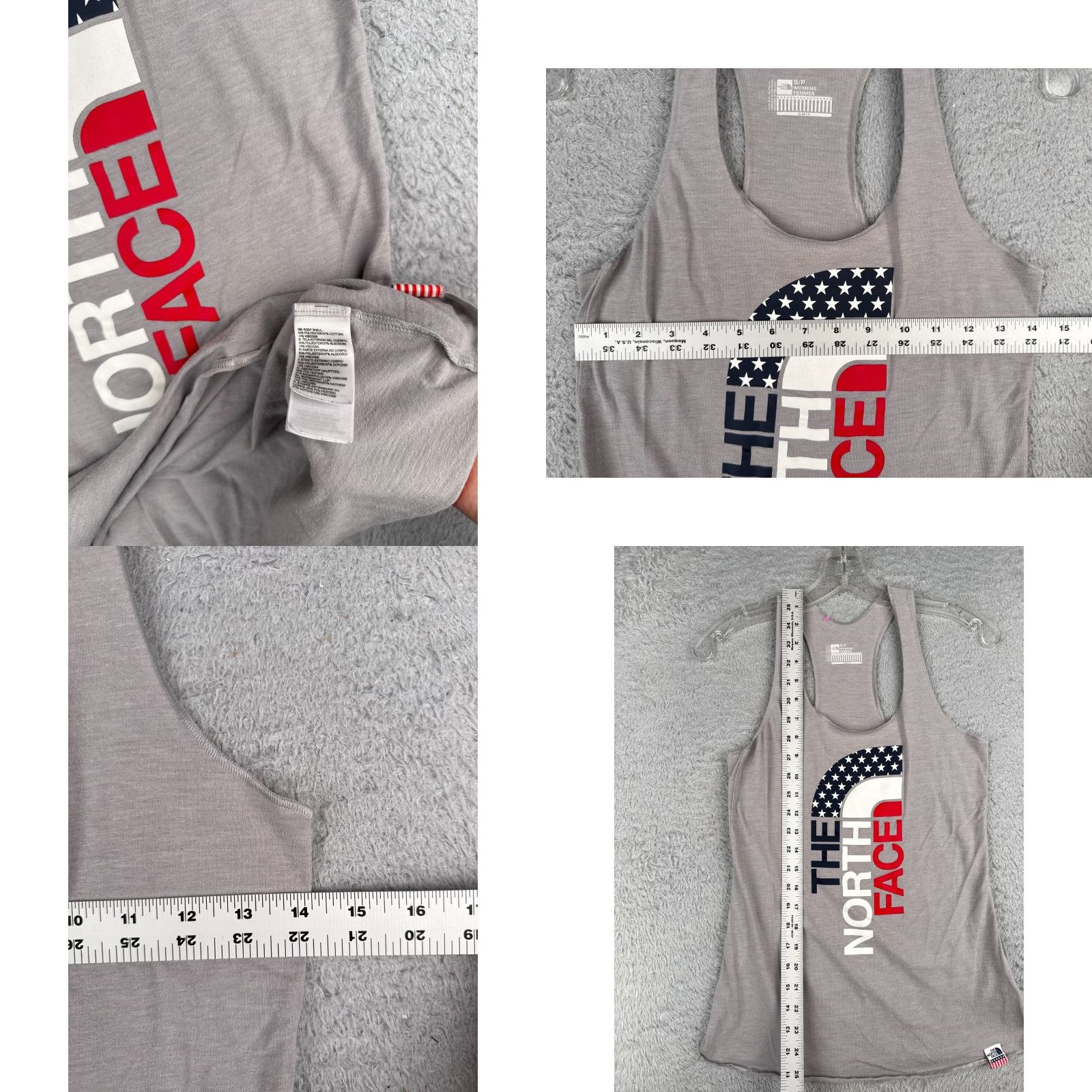 The North Face The North Face Shirt Women Small Gray Tank Sleeveless Scoop American Flag USA Size S / US 4 / IT 40 - 8 Thumbnail