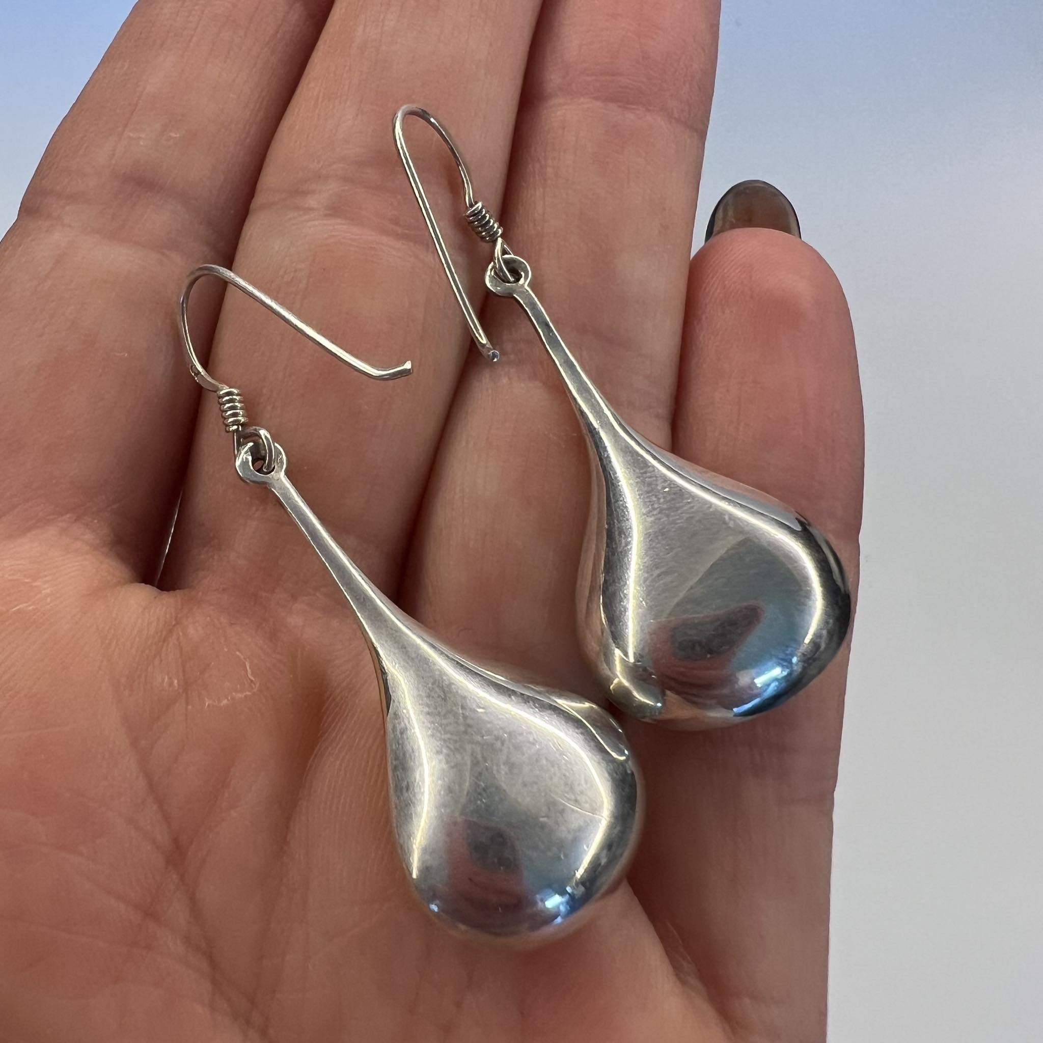 Vintage Vintage Gilt Sterling Silver 925 Earrings Drops Italy Size ONE SIZE - 4 Thumbnail