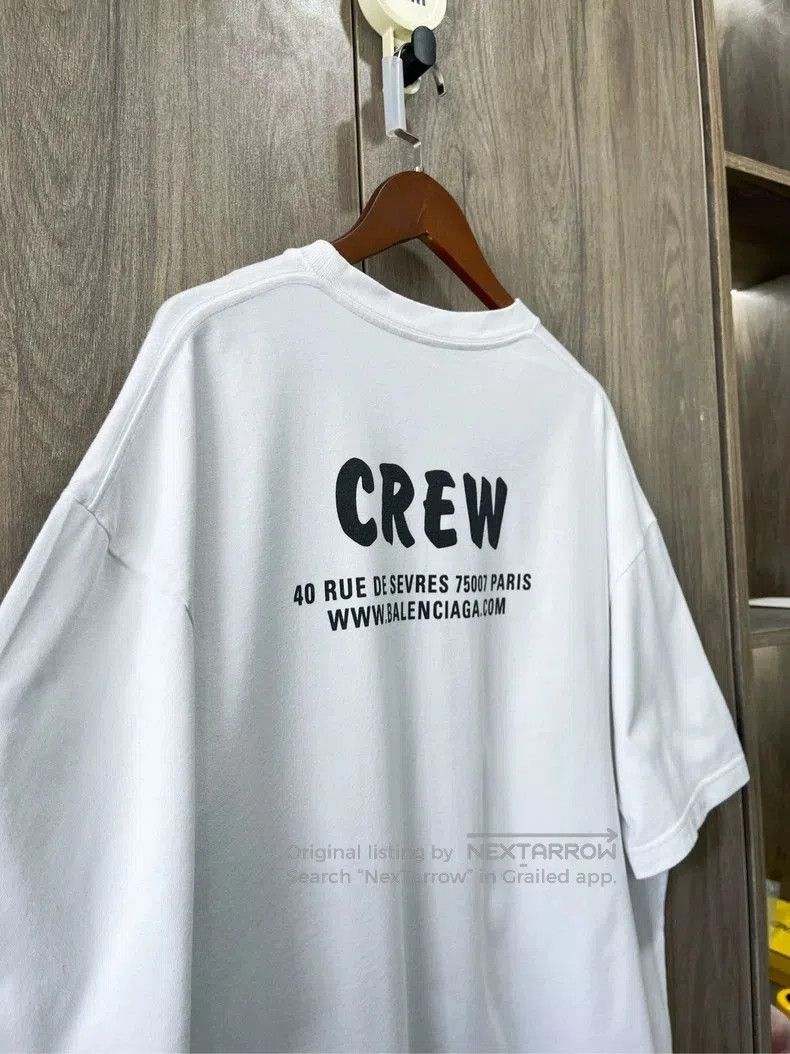 Balenciaga Balenciaga Crew Print White Short Sleeve. Size US L / EU 52-54 / 3 - 7 Thumbnail