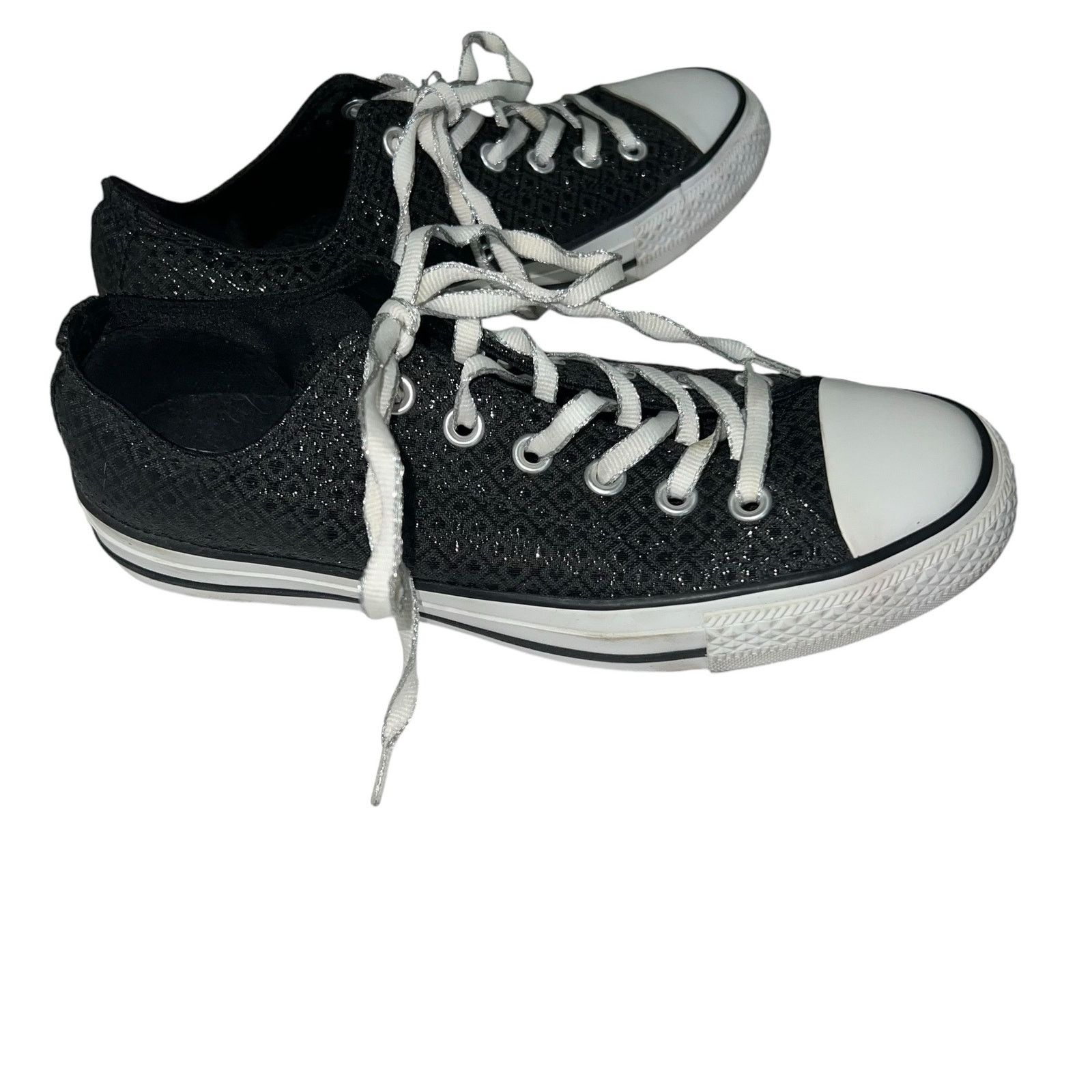 Converse CONVERSE CT All Star Black Beluga Diamond Low Tops SZ 8 Size US 8 / IT 38 - 4 Thumbnail