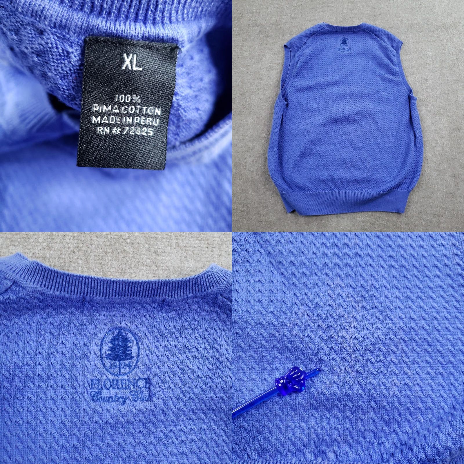 Vintage VINTAGE Carnoustie Sweater Vest Mens XL Blue Cotton V-Neck Knit - Embroidered Logo Florence Country Club Golf ZZ Size US XL / EU 56 / 4 - 8 Thumbnail
