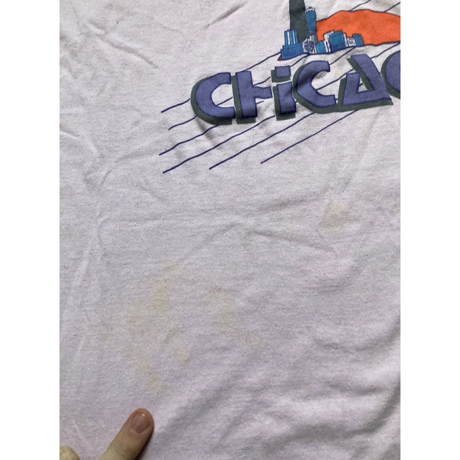 Vintage VTG 80s Signal Chicago Tourist T Shirt Size Large Pink Single Stitch Art Deco Men Size US L / EU 52-54 / 3 - 6 Thumbnail