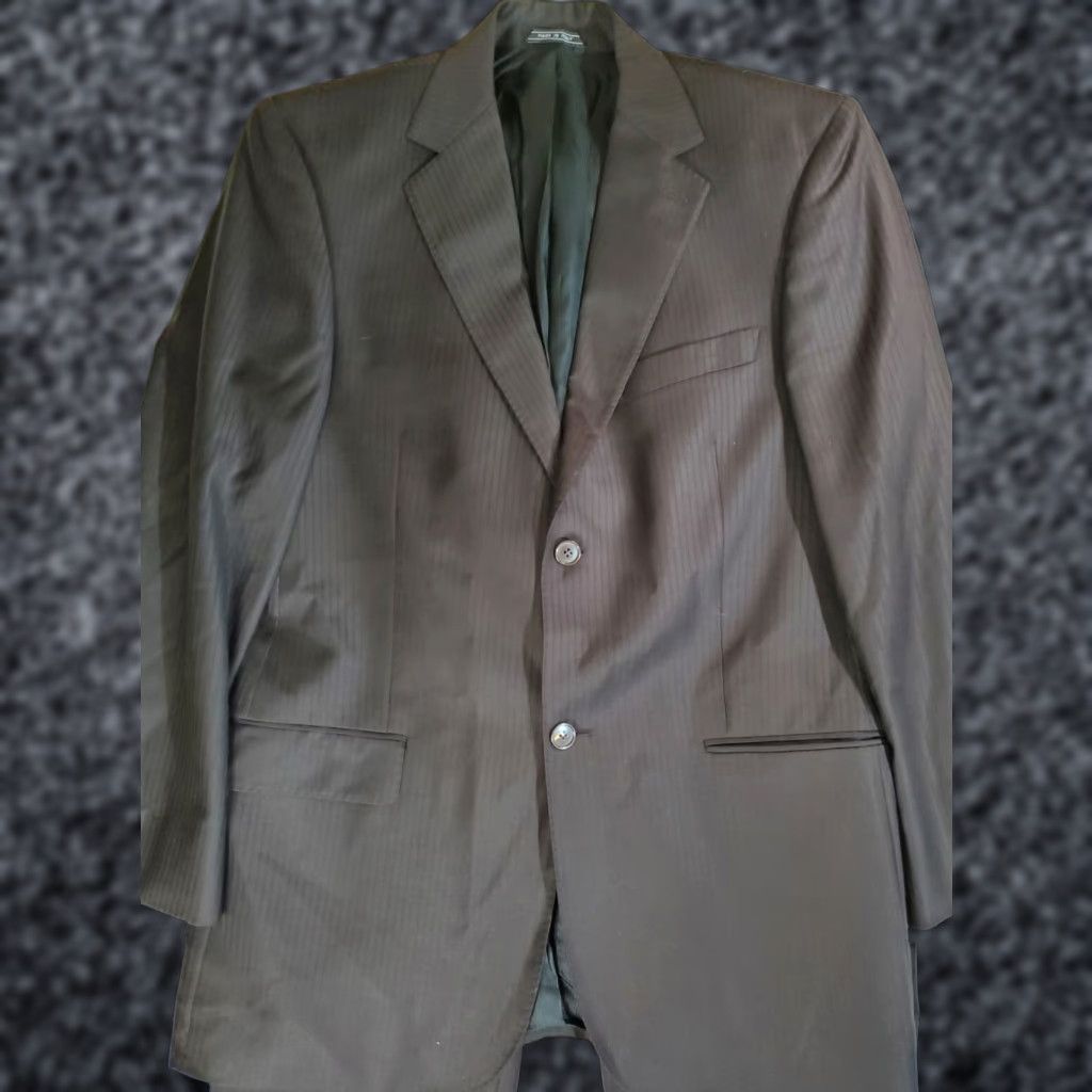 Alife VINTAGE Zanetti Zen Life Suit Mens Size 50R Regular 2 Piece Wool Black Notch Lapel 2-Button Genova Model 80s 90s Size 50R - 1 Thumbnail
