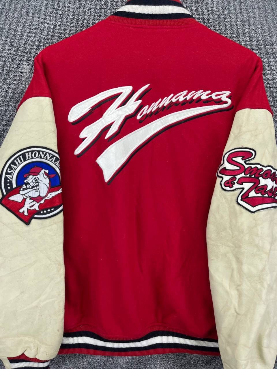 Japanese Brand Vintage Asahi Honnama Rare Wool Varsity Leather Jacket Size US M / EU 48-50 / 2 - 10 Thumbnail