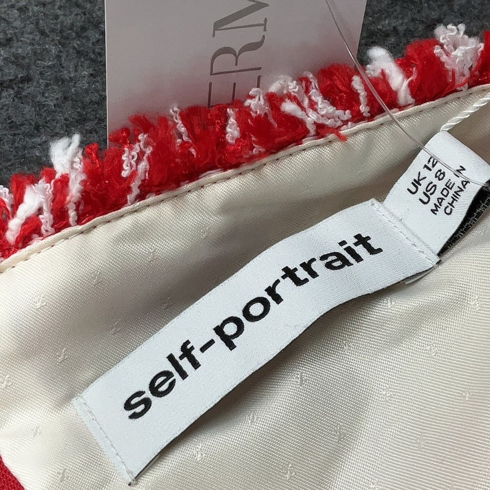 Self-Portrait NWT Self-Portrait Red Bouclé Crop Top - Size 8 - Red/White Size M / US 6-8 / IT 42-44 - 9 Thumbnail