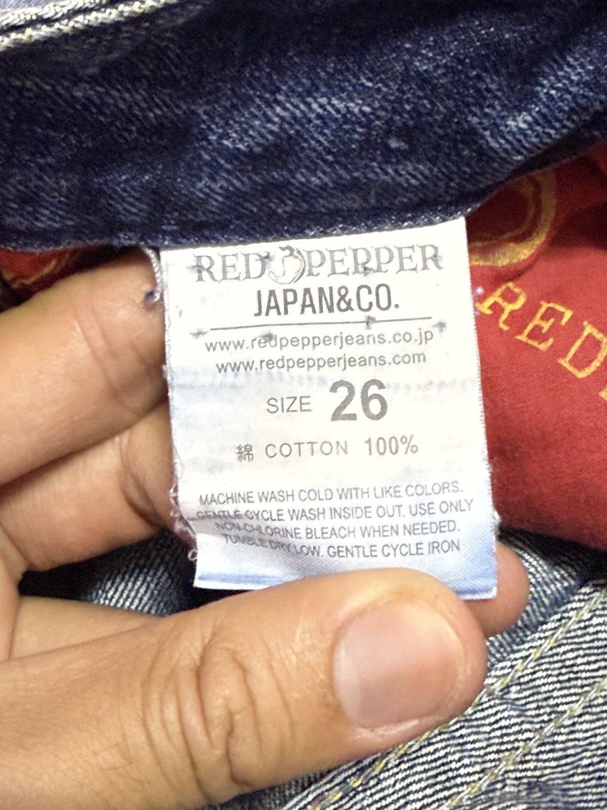 Japanese Brand × Vintage Red Pepper Japan Embellished Studded Shadow Wash Flare Jeans Size US 28 / EU 44 - 23 Thumbnail