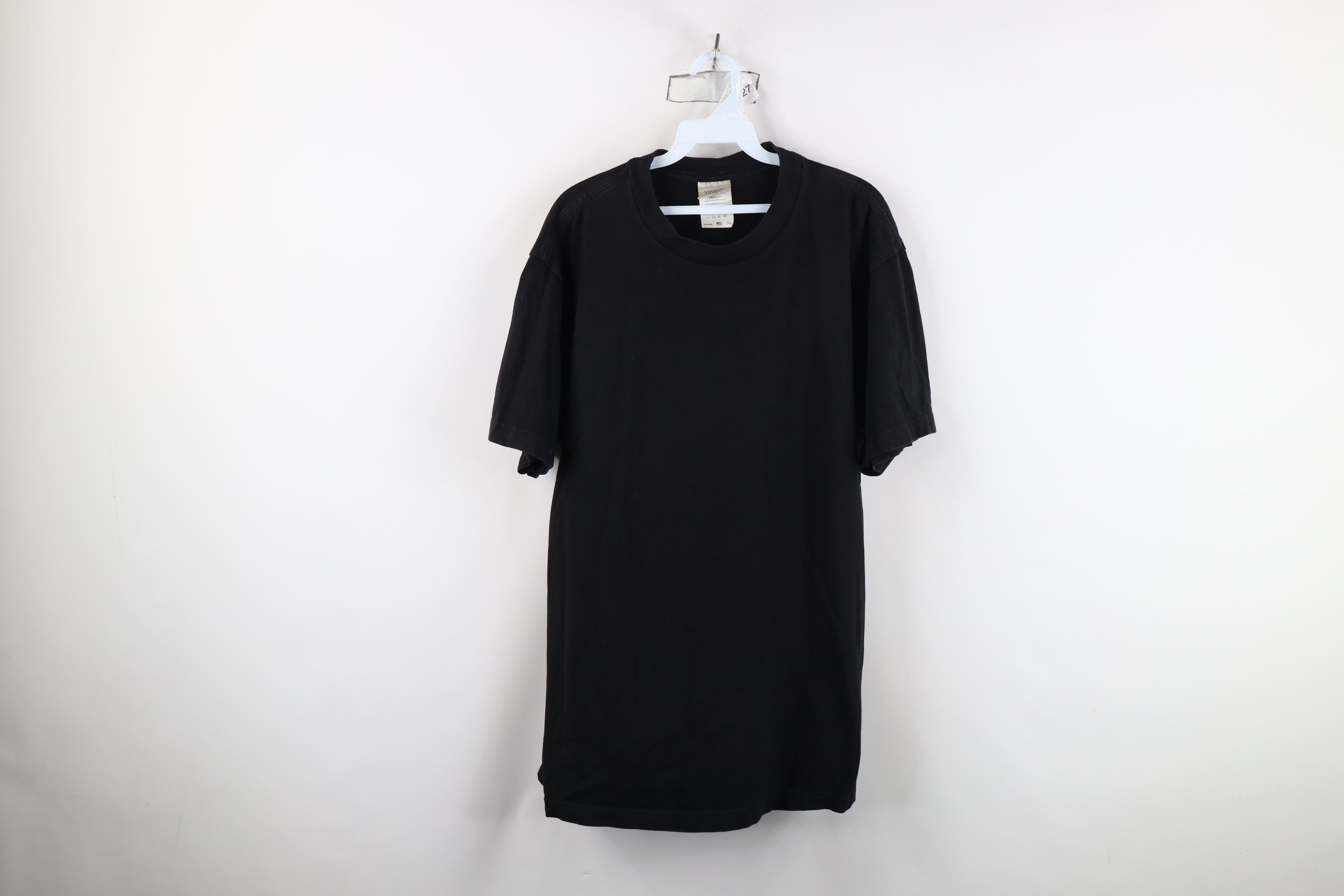 Vintage Vintage 90s Streetwear Heavyweight Cotton T-Shirt Black Size US L / EU 52-54 / 3 - 1 Thumbnail