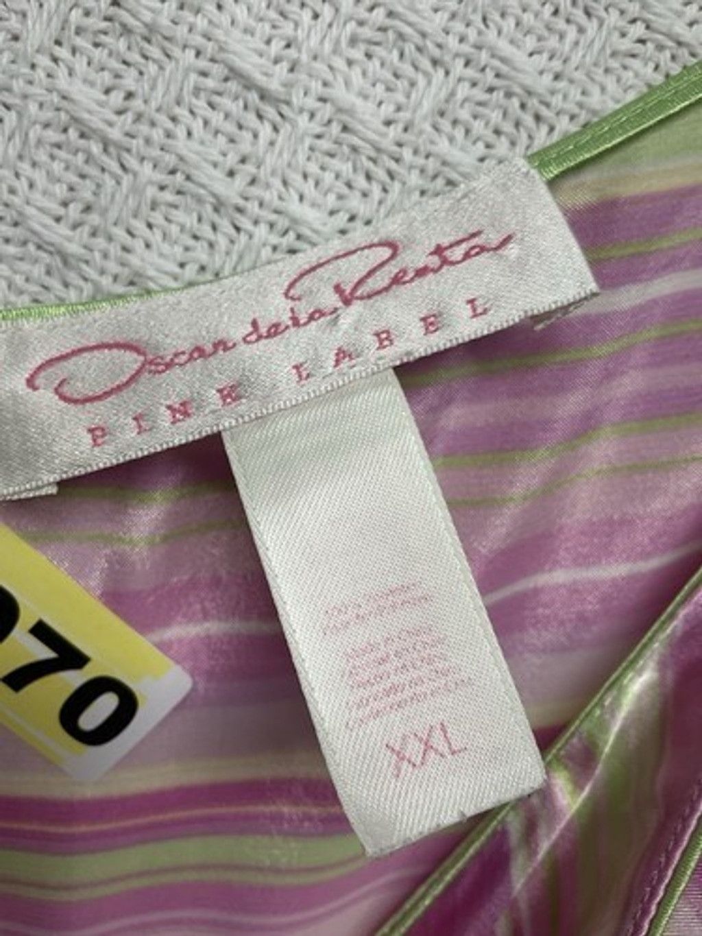 Oscar De La Renta VTG Oscar DeLa Renta Striped Slip Chemise Nightie Women 2XL Size ONE SIZE - 2 Thumbnail