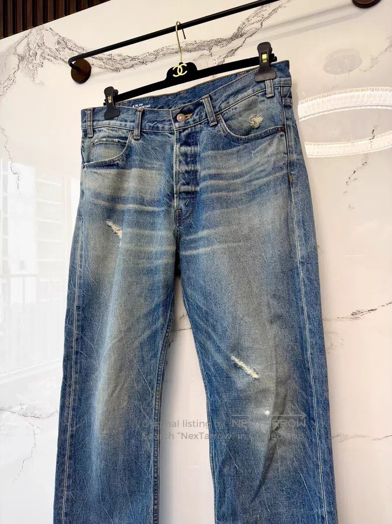 Celine CELINE Deep blue wash distressed straight leg denim jeans Size US 31 - 2 Thumbnail