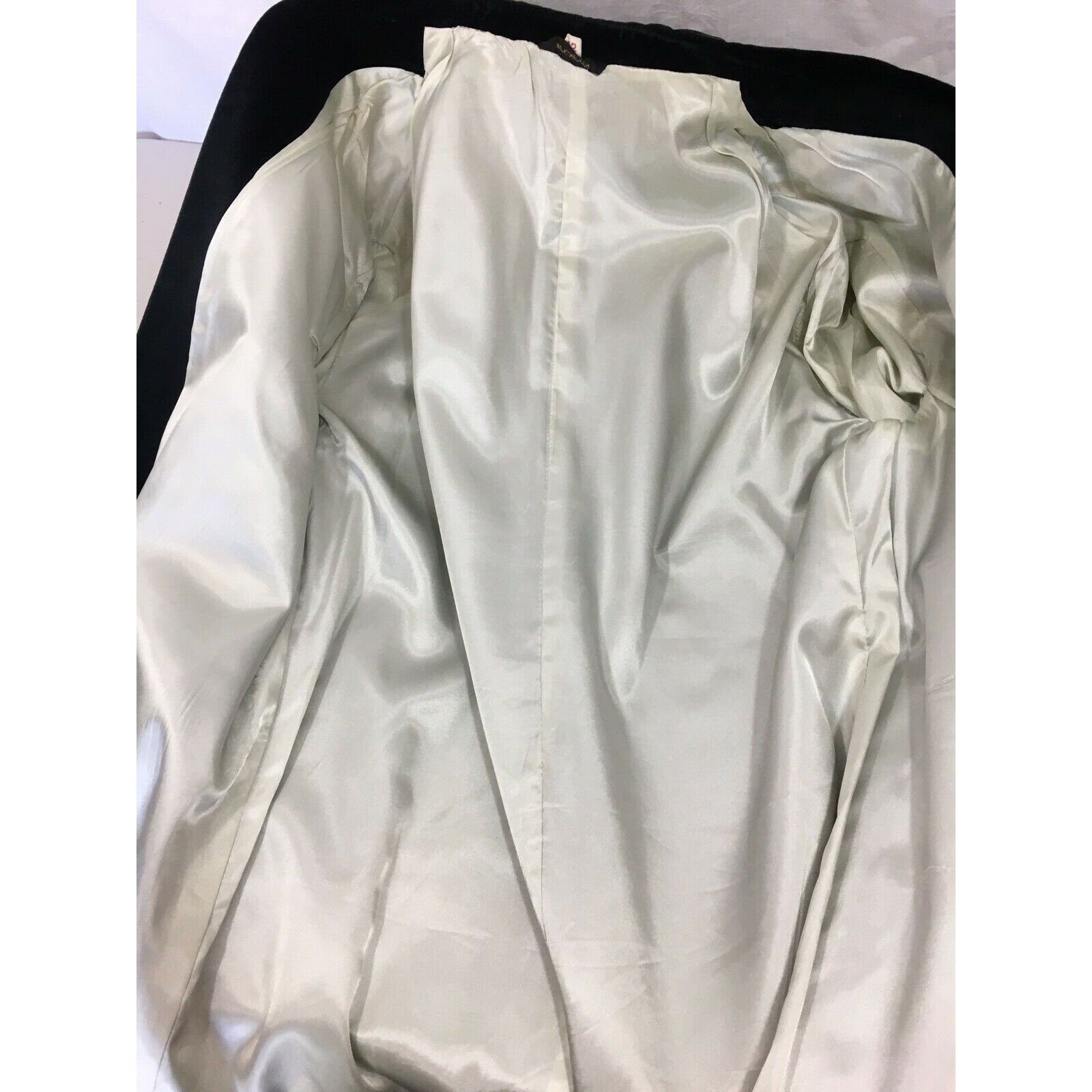Other Vintage 50 60's Bespoke Men's Black VELVET Prom Sport Coat F Size 40R - 5 Thumbnail
