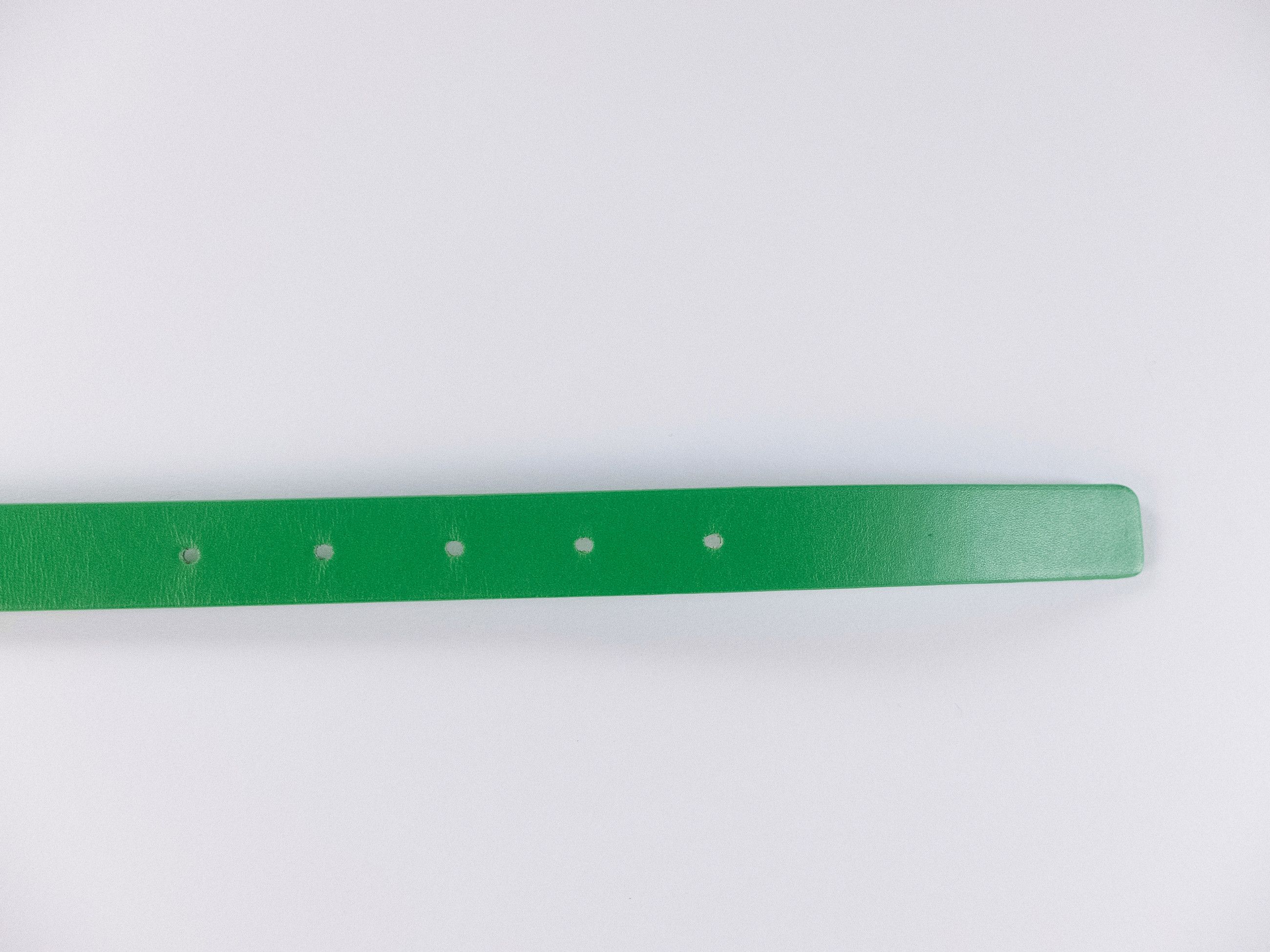 Bottega Veneta BOTTEGA VENETA green & gold chevron leather belt 90 Size 36 - 6 Thumbnail