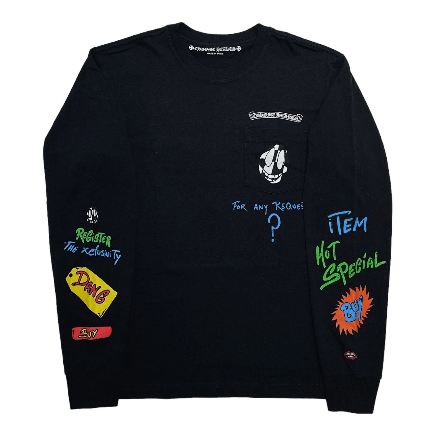 image of Chrome Hearts Matty Boy Sex Records Link Long Sleeve Tee, Men's (Size Medium)