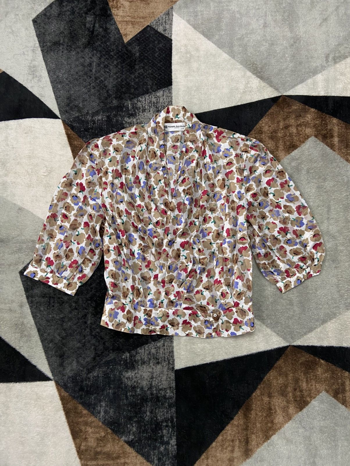 Pierre Balmain 80s Pierre Balmain Wrap Blouse Parisian Sophistication Size S / US 4 / IT 40 - 1 Thumbnail
