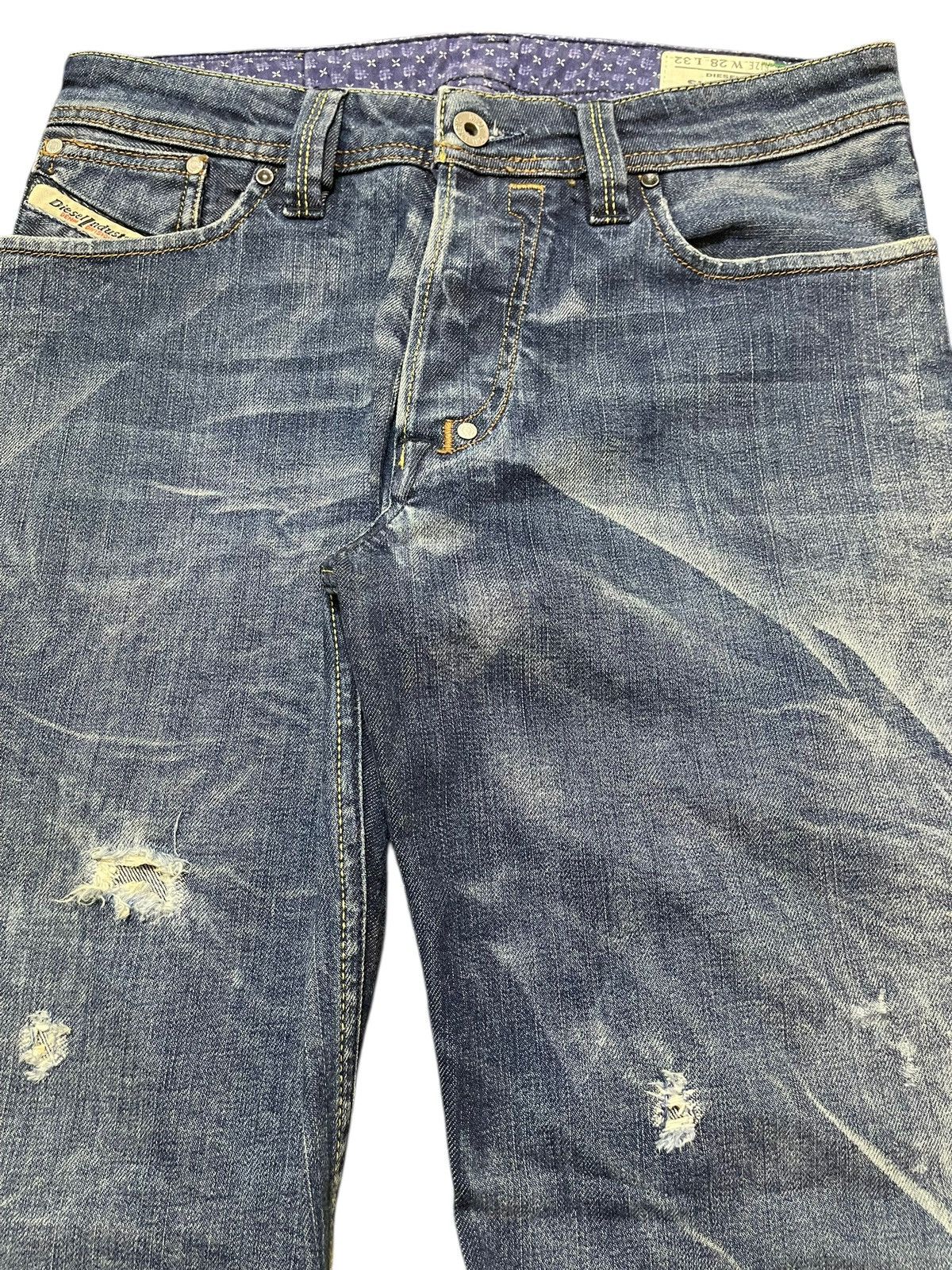 Diesel Vintage Diesel Industry Faded Wash Distress Wide Leg Jeans Size US 30 / EU 46 - 4 Thumbnail