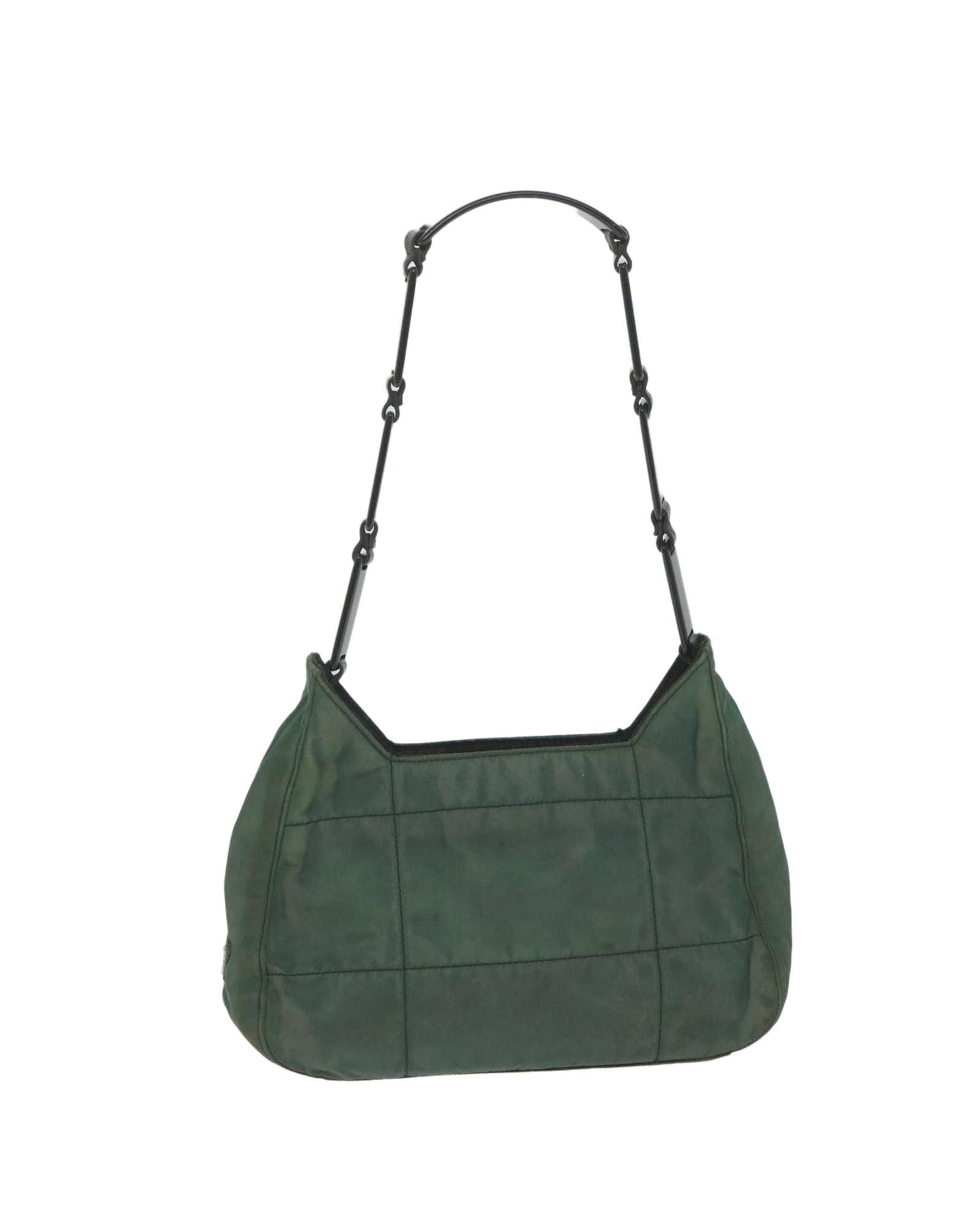 image of Prada Green Nylon Shoulder Bag, Women's