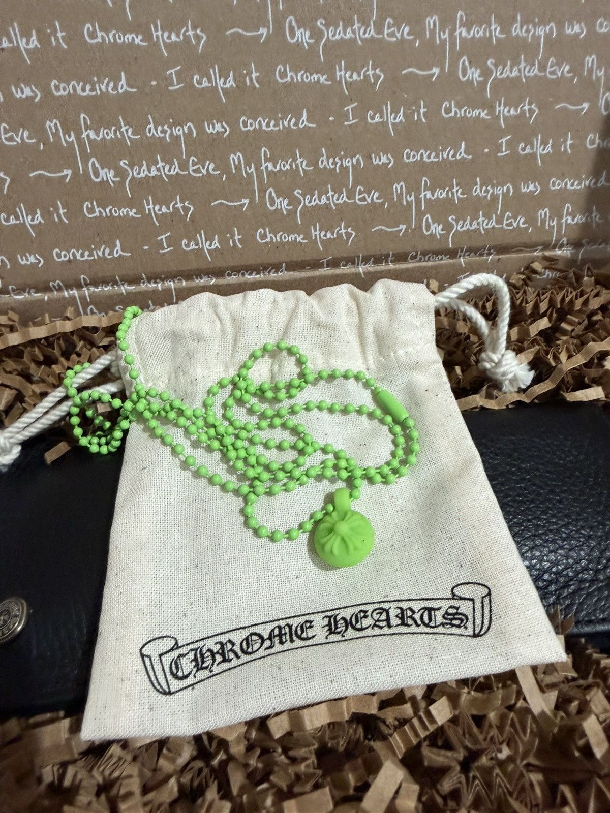 Chrome Hearts Chrome Hearts- Green Round cross silicone necklace Size ONE SIZE - 2 Thumbnail