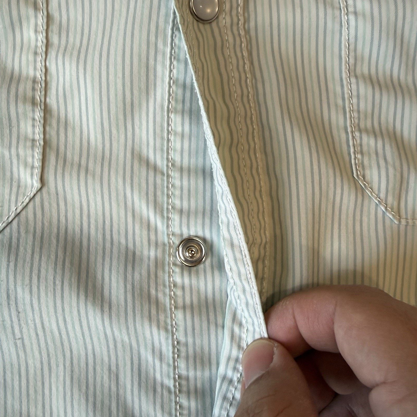 Howler Brothers Howler Brothers Pearl Snap Shirt L White Striped Short Size US M / EU 48-50 / 2 - 7 Thumbnail