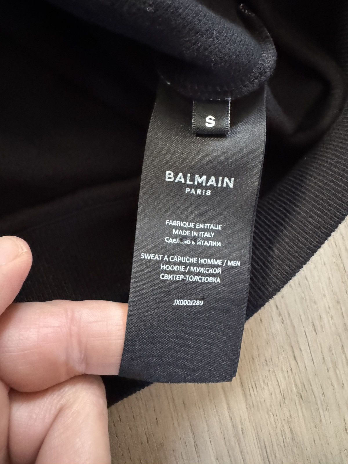 Balmain BALMAIN hoodie STUDY measurements in photos BY TAPE MEASURE Size US S / EU 44-46 / 1 - 13 Thumbnail