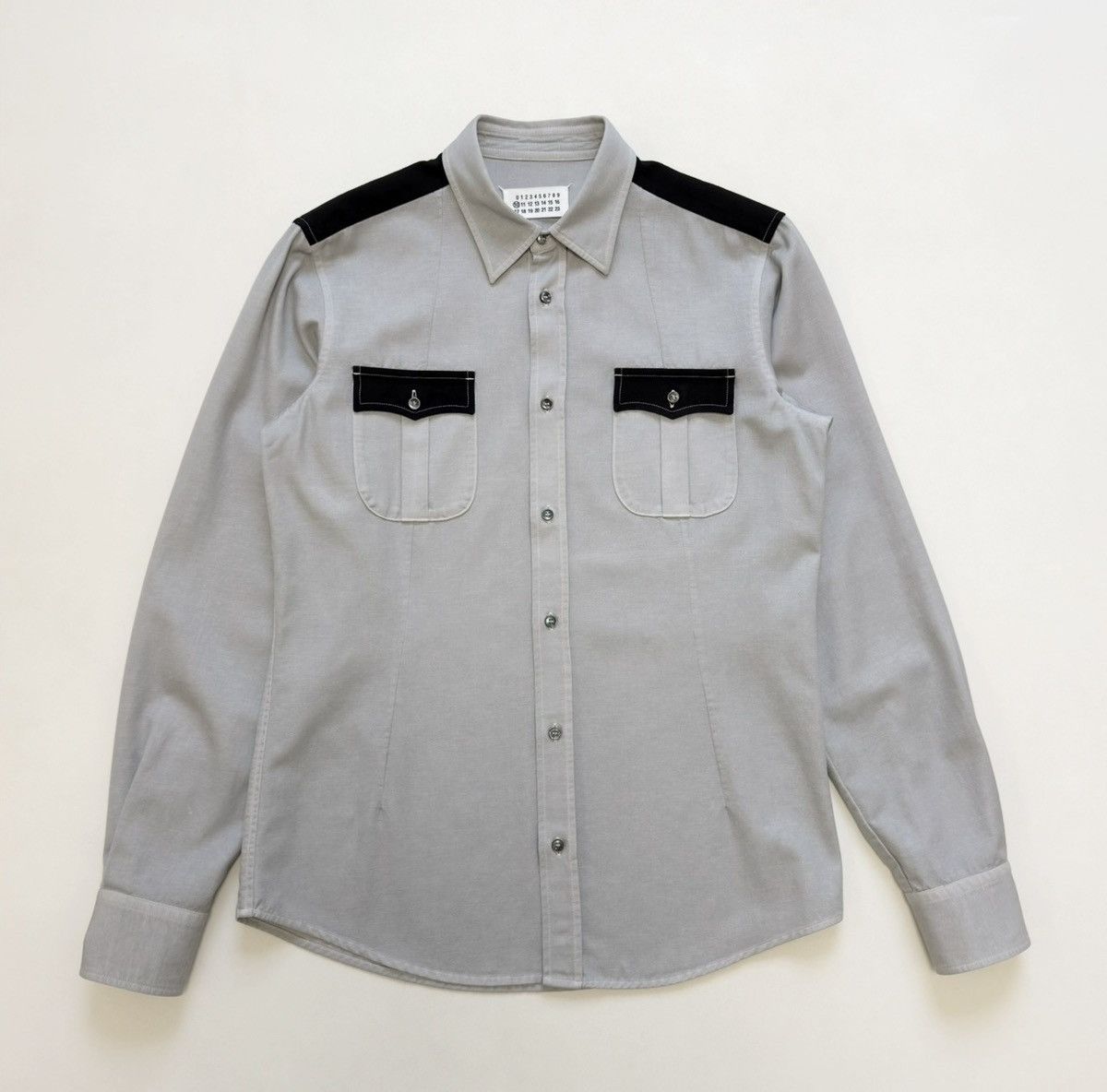 Maison Margiela A/W 11 Sample Light Grey Cotton Western Shirt Size US M / EU 48-50 / 2 - 3 Thumbnail