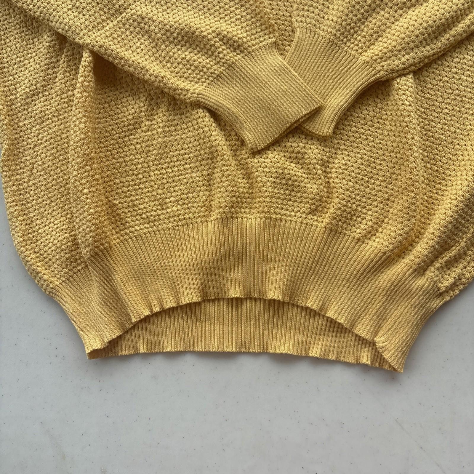 Comme des Garcons COMO 100% Cotton Cardigan,V-Neck YELLOW Vintage Large NWT Size L / US 10 / IT 46 - 3 Thumbnail