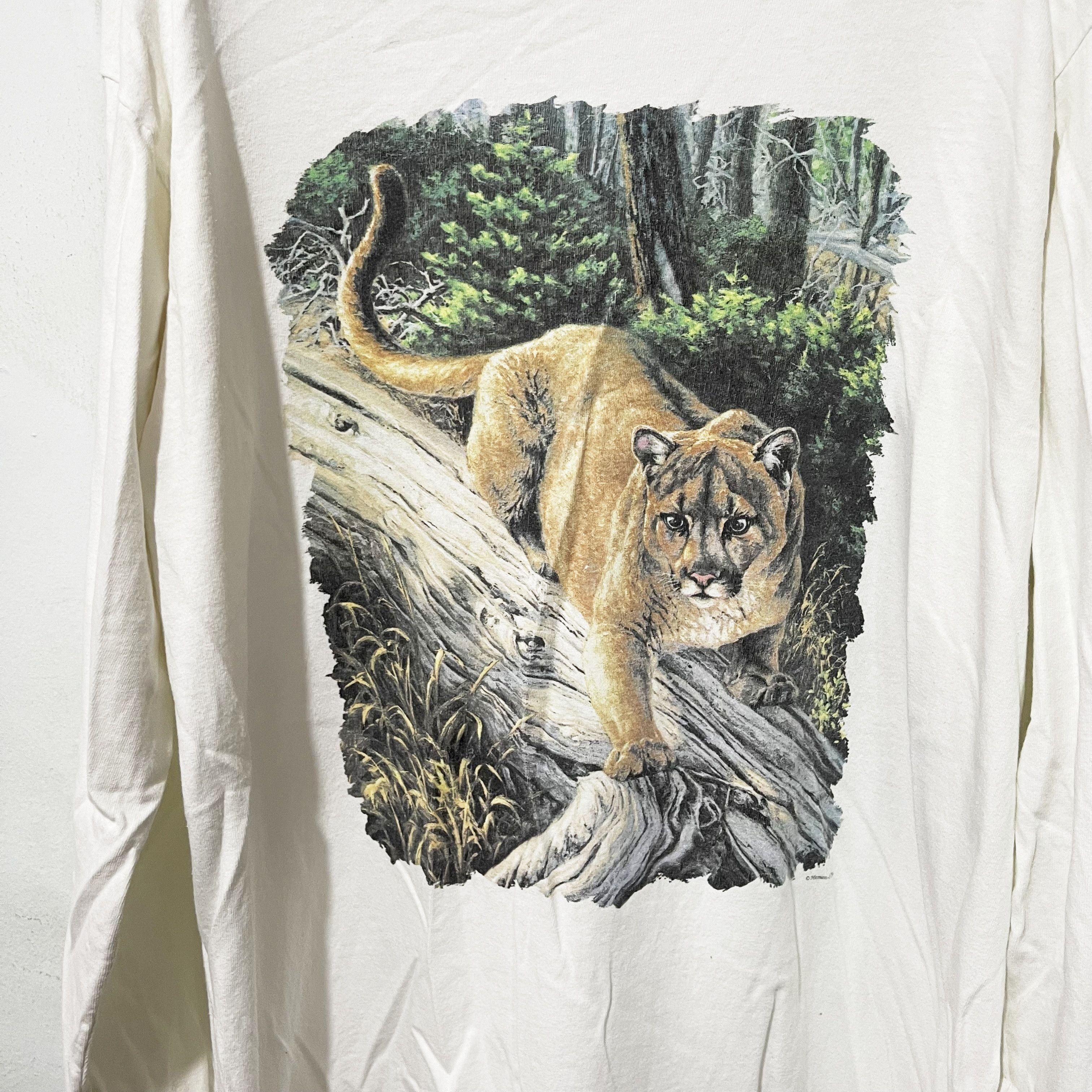 Vintage Vintage 90's Human-i-Tees Cougar Mountain Lion Shirt Size US L / EU 52-54 / 3 - 3 Thumbnail