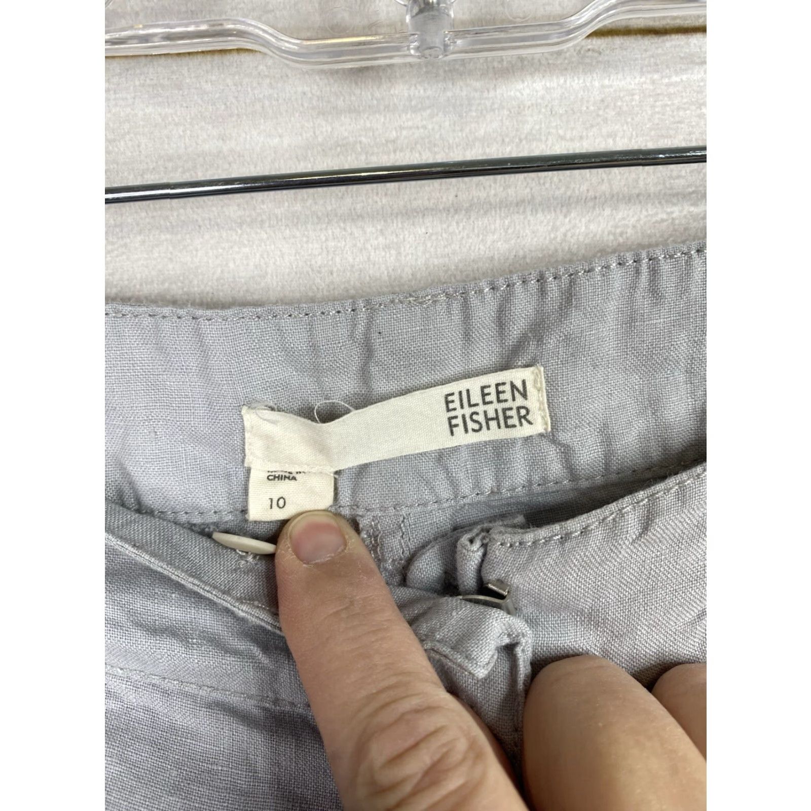 Eileen Fisher Eileen Fisher Linen Cargo Pants Womens 10 Gray Crop Capri Pockets Size 32" / US 10 / IT 46 - 3 Thumbnail