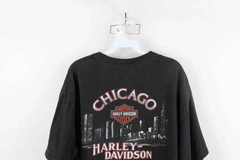 Harley Davidson × Vintage Vintage Y2K 2005 Harley Davidson Chicago T-Shirt Black USA Size US XL / EU 56 / 4 - 14 Thumbnail
