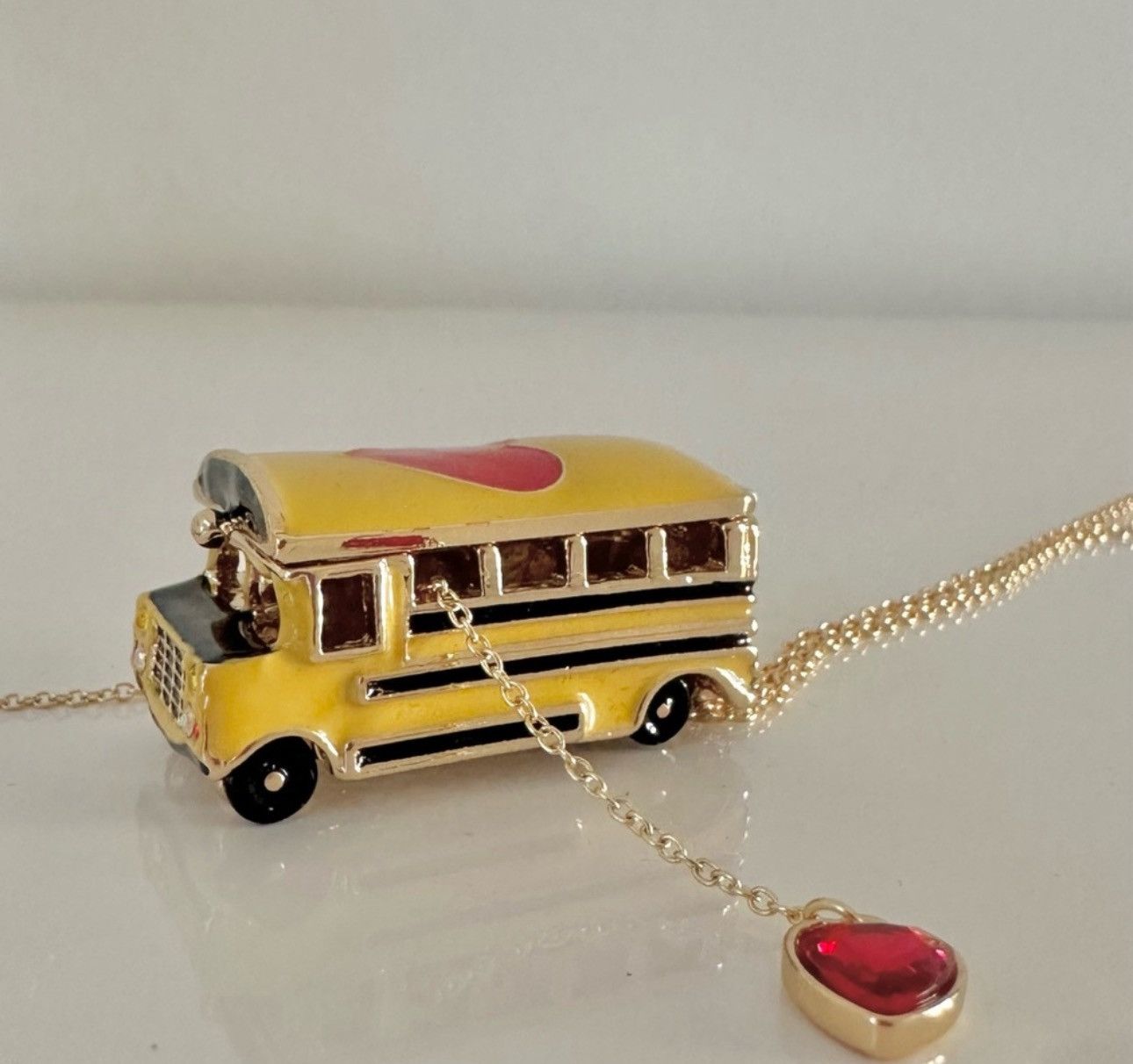 Betsey Johnson Betsey Johnson BACK TO SCHOOL Bus Heart Locket Necklace Size ONE SIZE - 6 Thumbnail