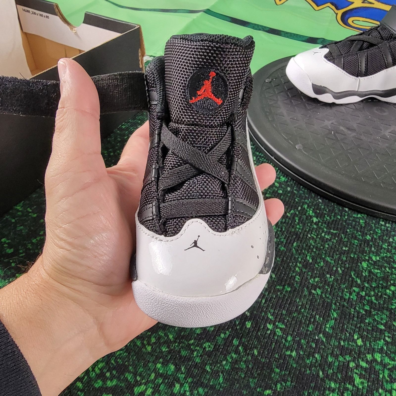 Nike Jordan 6 Rings "Black/University Red/White" Toddler Sz 9c Size US 9 / EU 42 - 7 Thumbnail