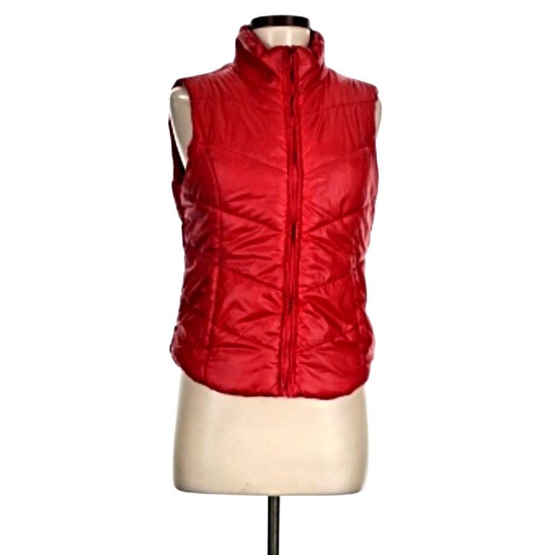 Other Flirtitude Active Red Solid Sleeveless Zip Up Pocketed Vest Size M / US 6-8 / IT 42-44 - 1 Thumbnail