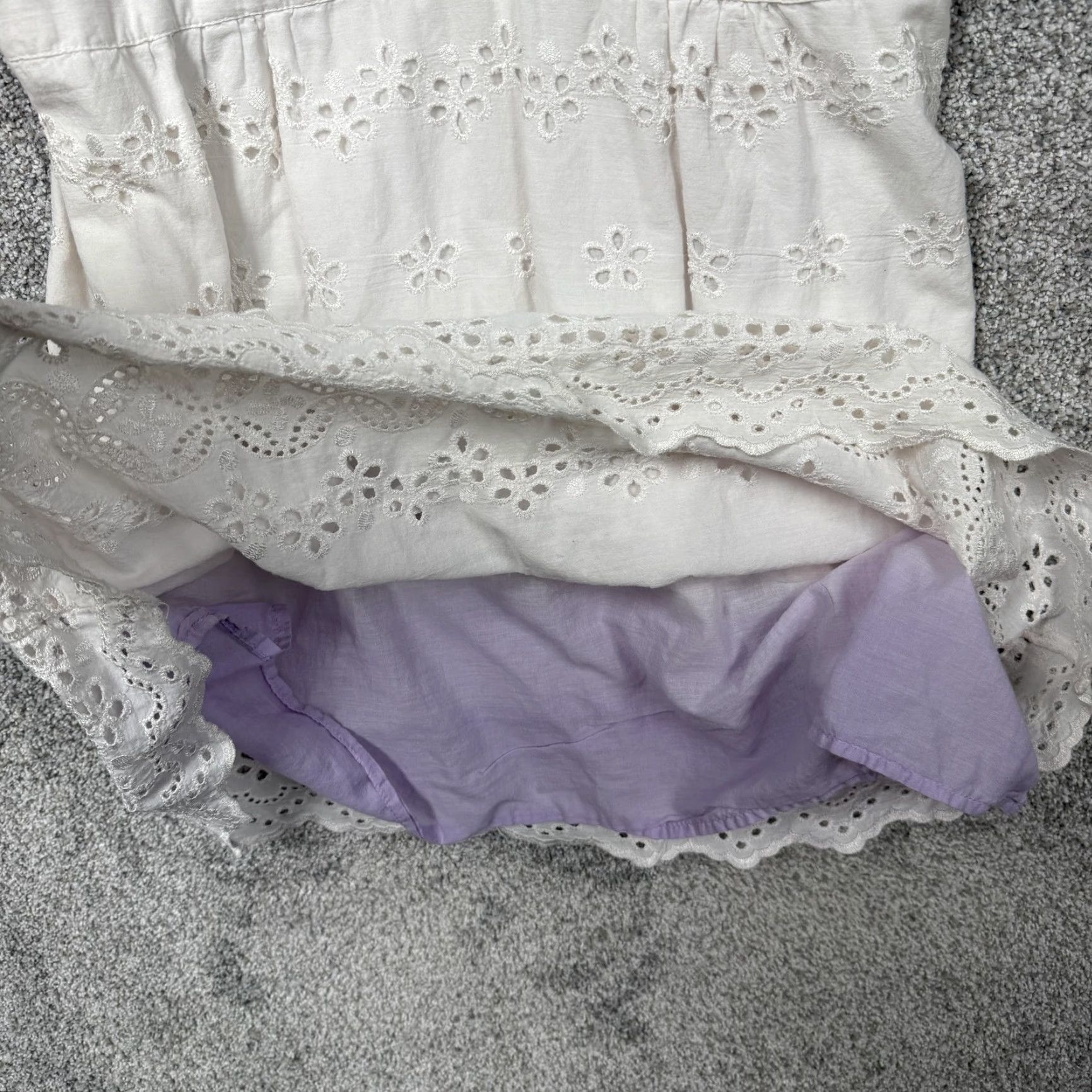 Vintage Calvin Klein Jeans Dress XL White Eyelet Sundress V-Neck Boho Chic Coquette Size 40" / US 18 - 6 Thumbnail