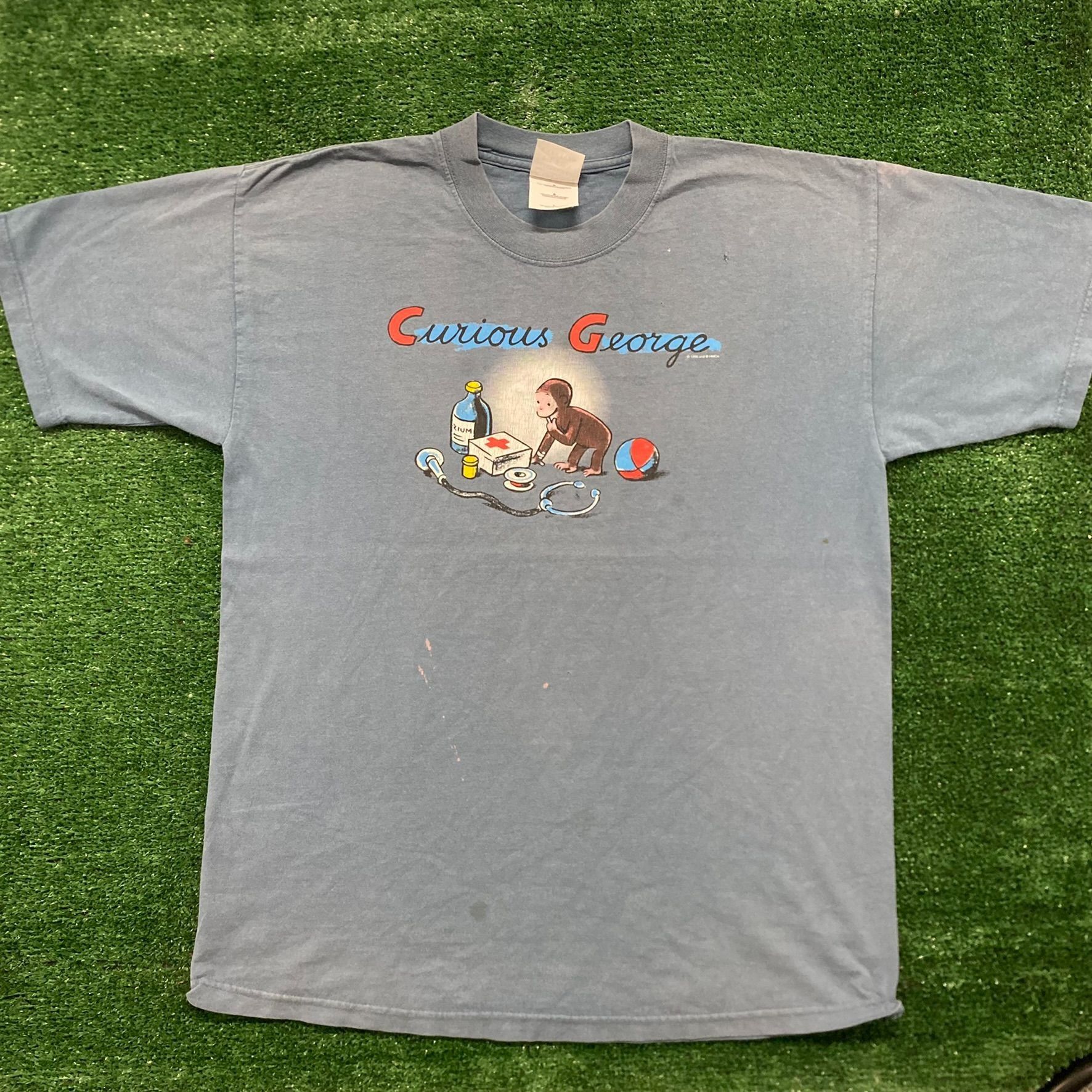 Vintage Vintage Y2K Essential Curious George Cartoon T-Shirt Size US L / EU 52-54 / 3 - 1 Thumbnail