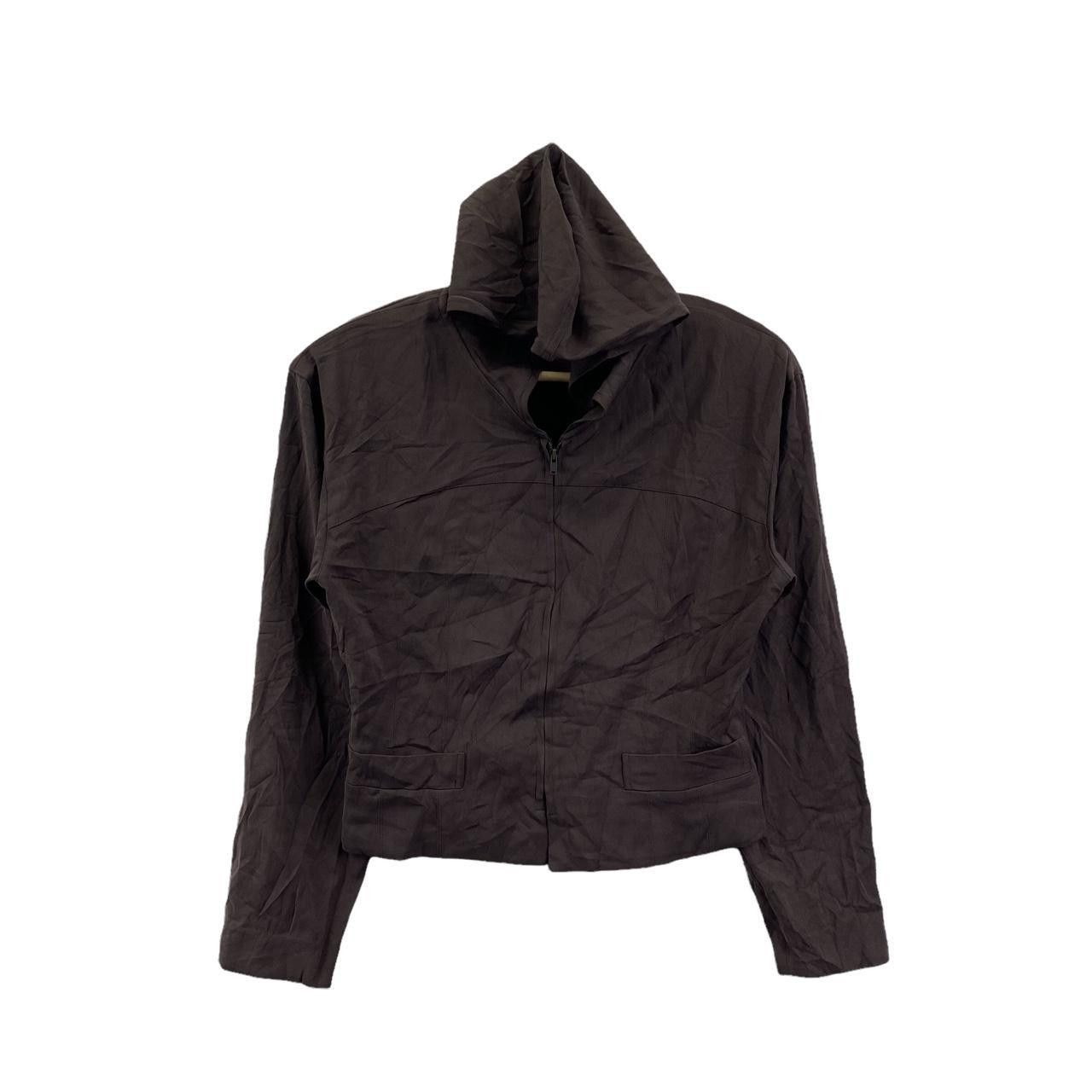 Vintage Vtg 90’ ELLE PARIS COLLECTION Minimalist Brown Hoodie Jacket Size S / US 4 / IT 40 - 1 Thumbnail