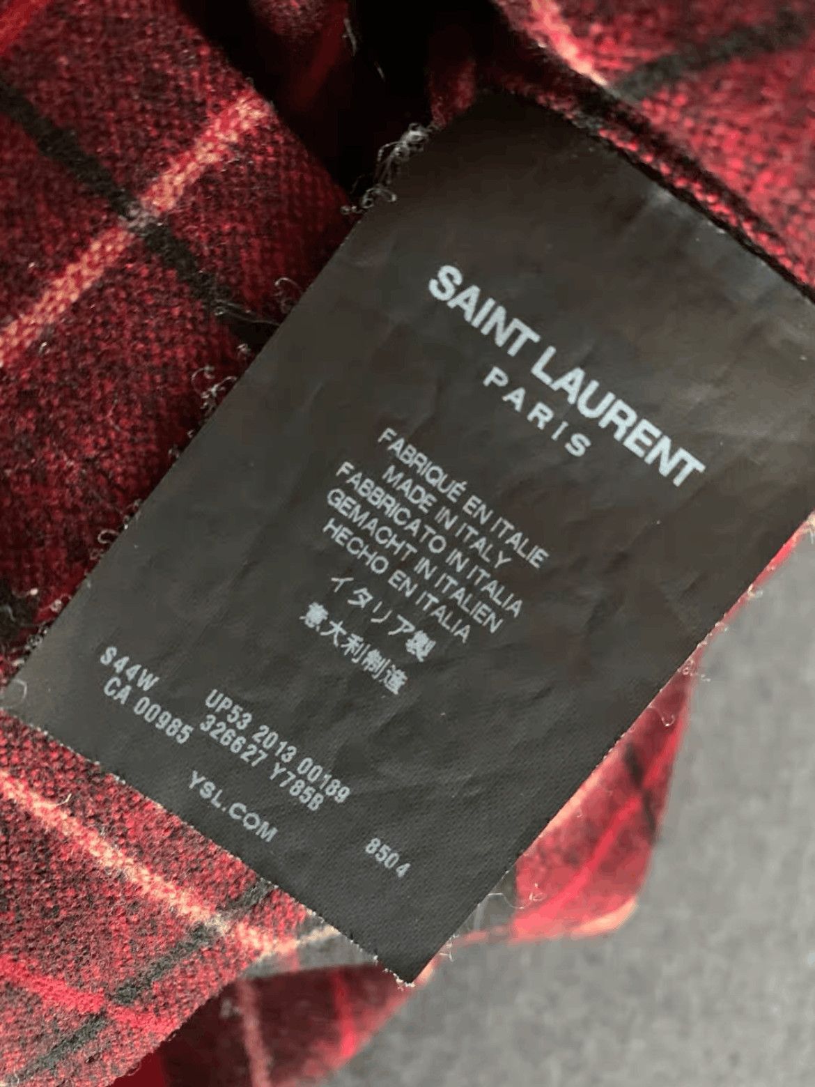 Saint Laurent Paris Sz 39 Saint Laurent Paris 13AW OS Wool Plaid Shirt Size US M / EU 48-50 / 2 - 4 Thumbnail