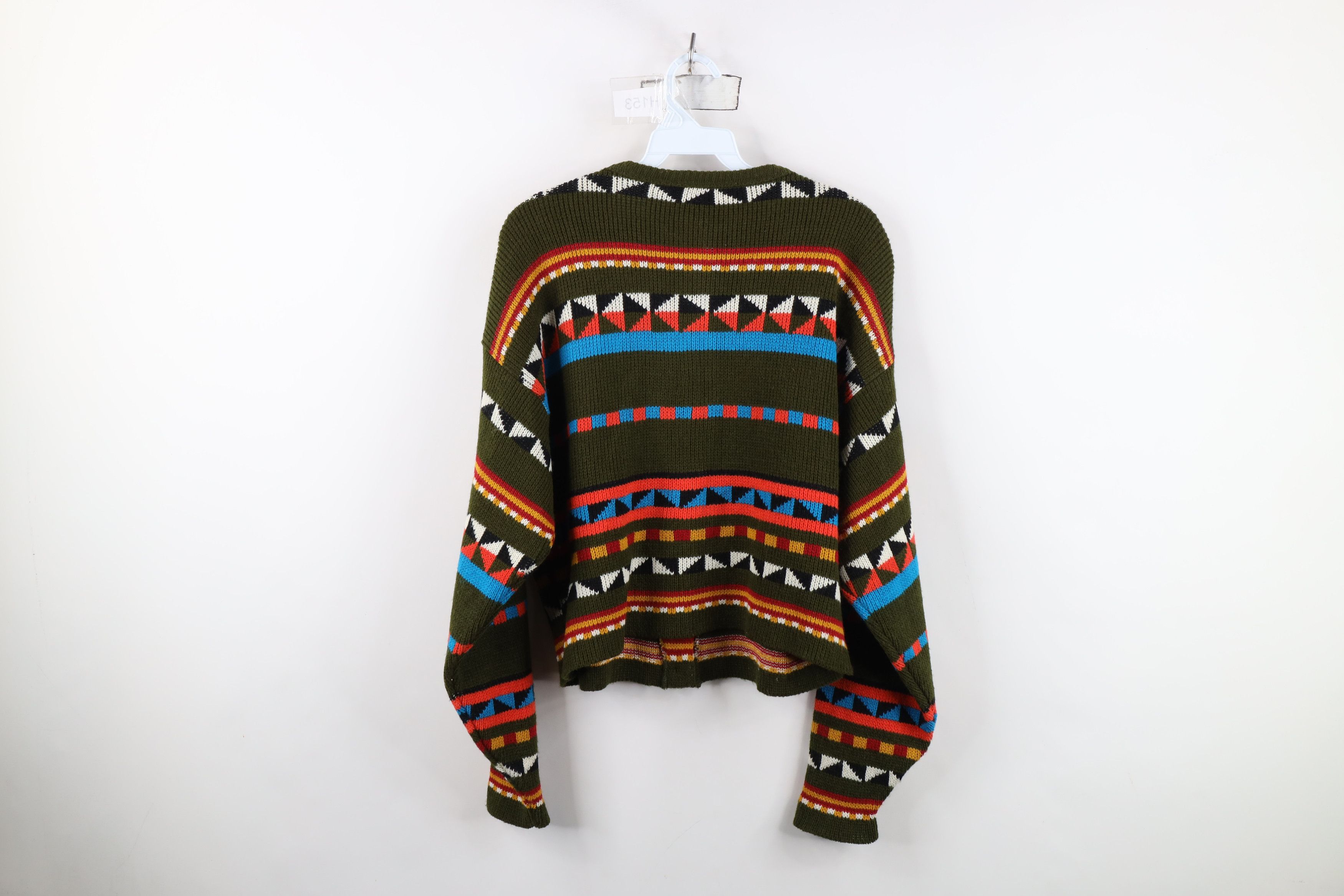 Vintage Vintage 80s Streetwear Geometric Knit Cardigan Sweater USA Size M / US 6-8 / IT 42-44 - 9 Thumbnail