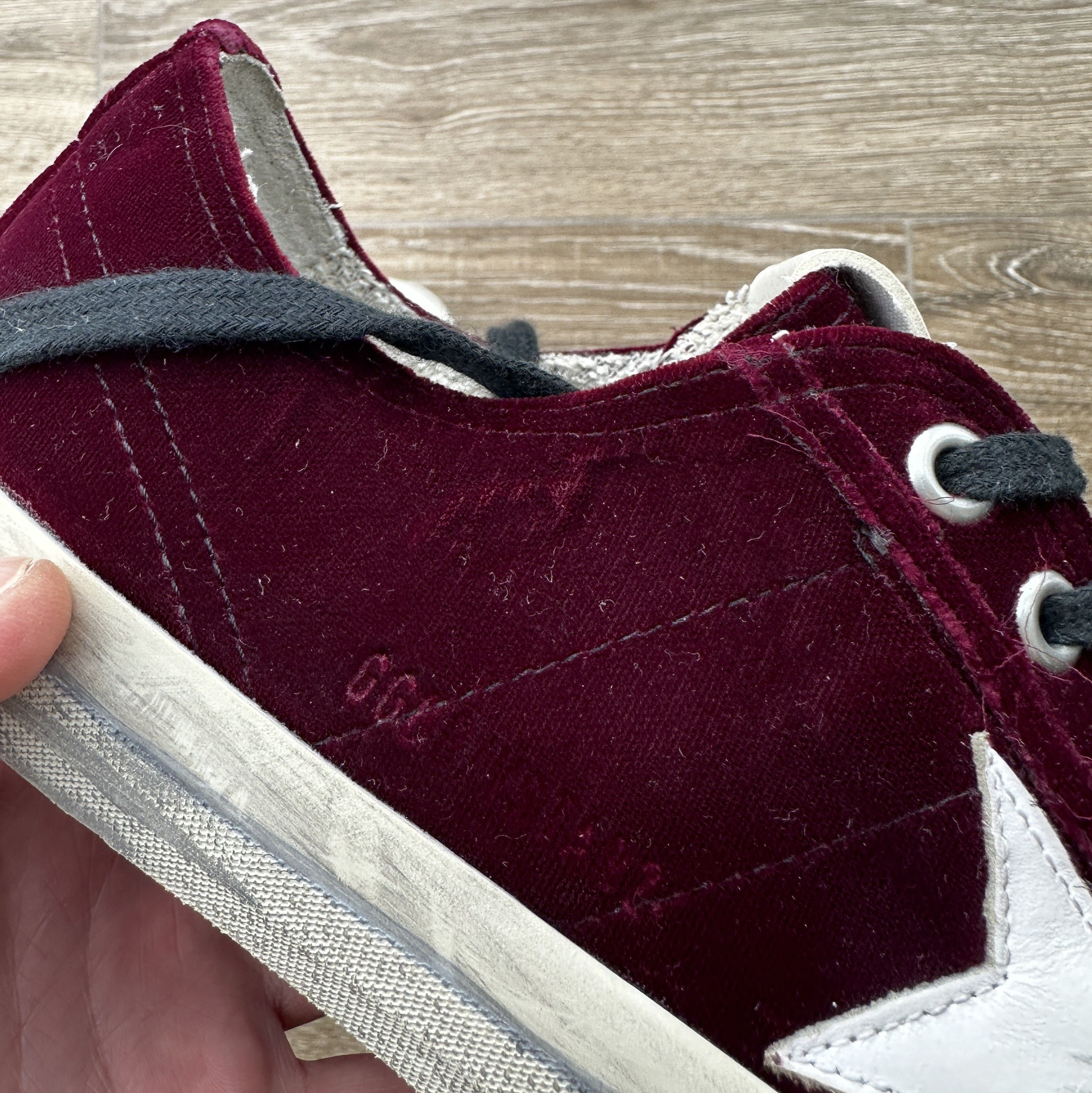 DELUXE × Golden Goose Golden Goose VSTAR2 Velvet Burgundy Made In Italy Sneakers Size US 7 / EU 40 - 11 Thumbnail