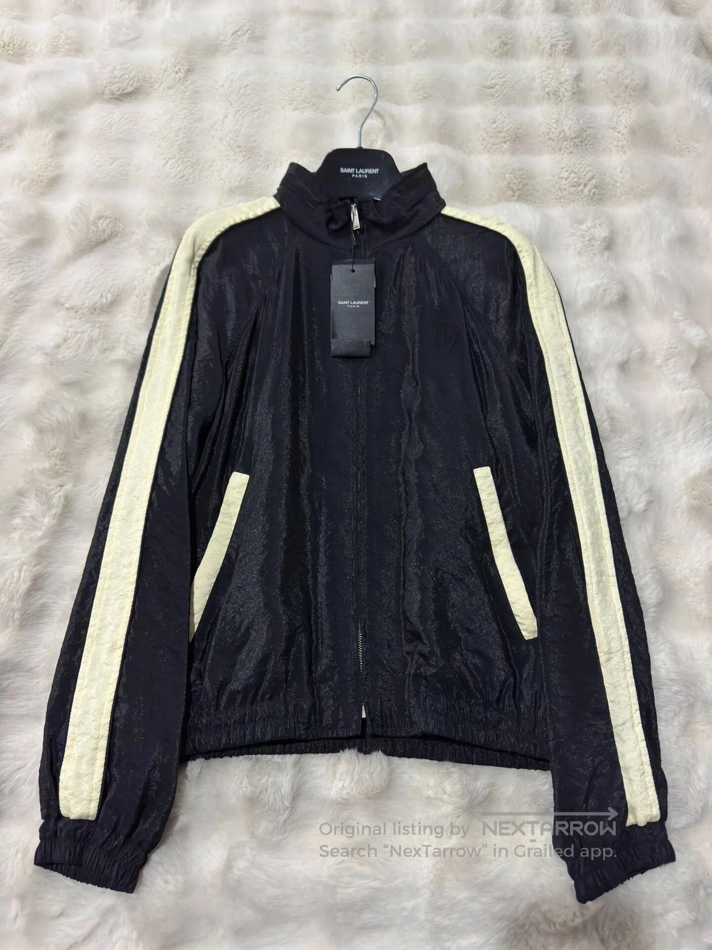 Saint Laurent Paris Saint Laurent SLP Black White Wrinkled Jacket. Size US M / EU 48-50 / 2 - 1 Thumbnail