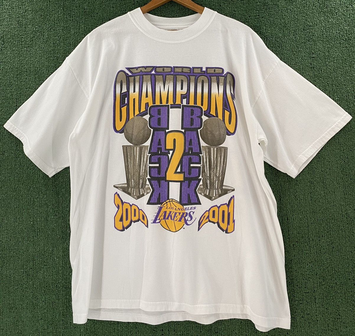 image of Vintage VTG La Lakers 2000&2001 Championship Double Sided T-Shirt XL in White, Men's