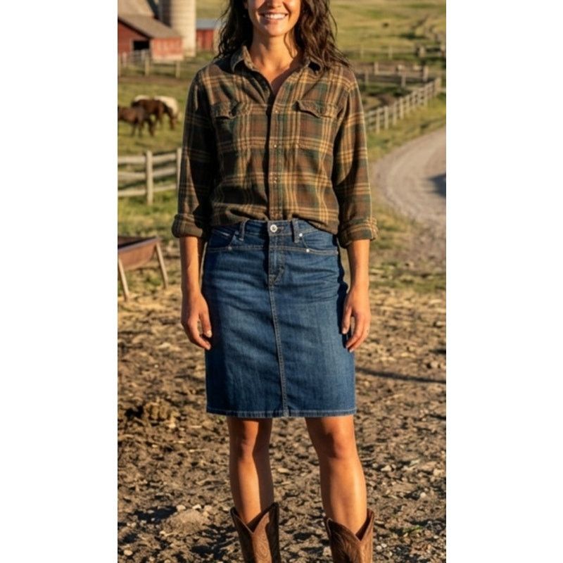 Bogner Bogner Jeans Premium Dark Wash Denim Skirt - Size 36 EU Size 27" / US 4 / IT 40 - 7 Thumbnail