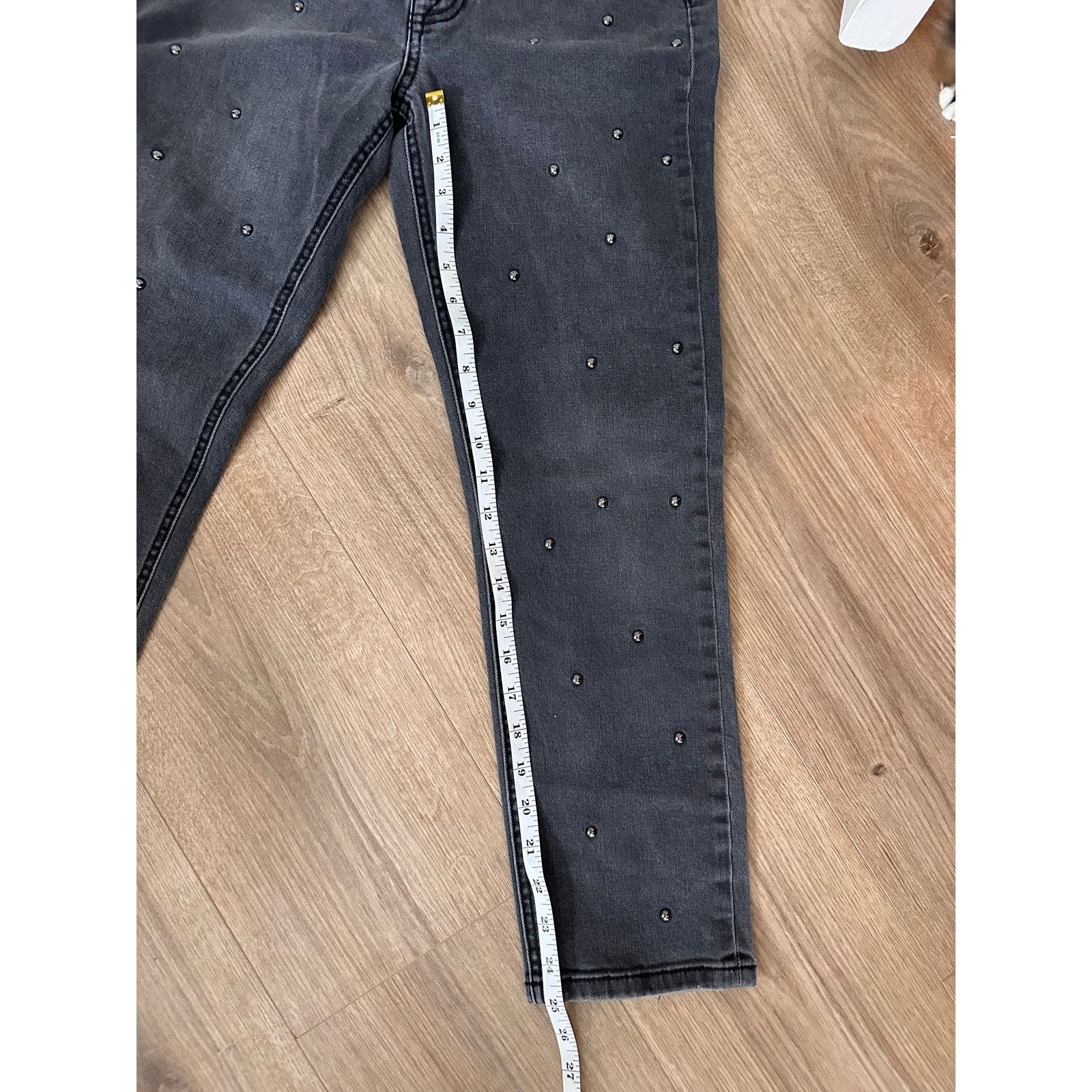 Joie JOIE Washed Onyx Pereh Studded Jeans Charcoal size 28 Size 28" / US 6 / IT 42 - 7 Thumbnail
