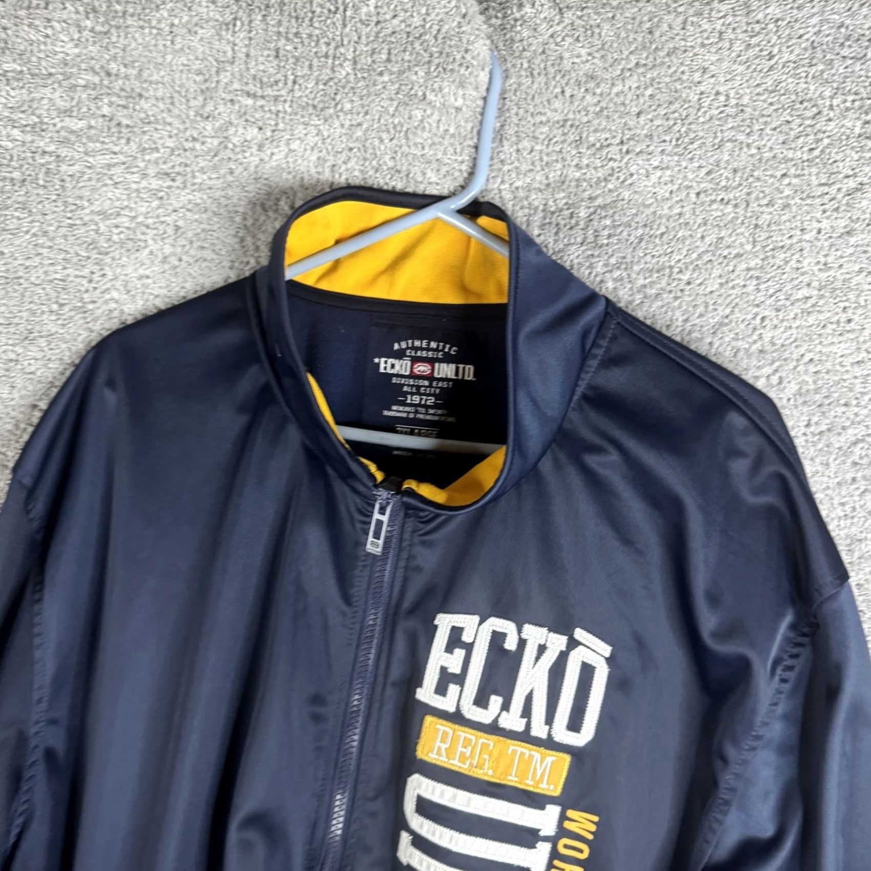 Ecko Unltd. Ecko Unltd Track Jacket Mens 3XL Blue Full Zip Rhino Logo Athletic Modern Streetwear Size US XXL / EU 58 / 5 - 5 Thumbnail