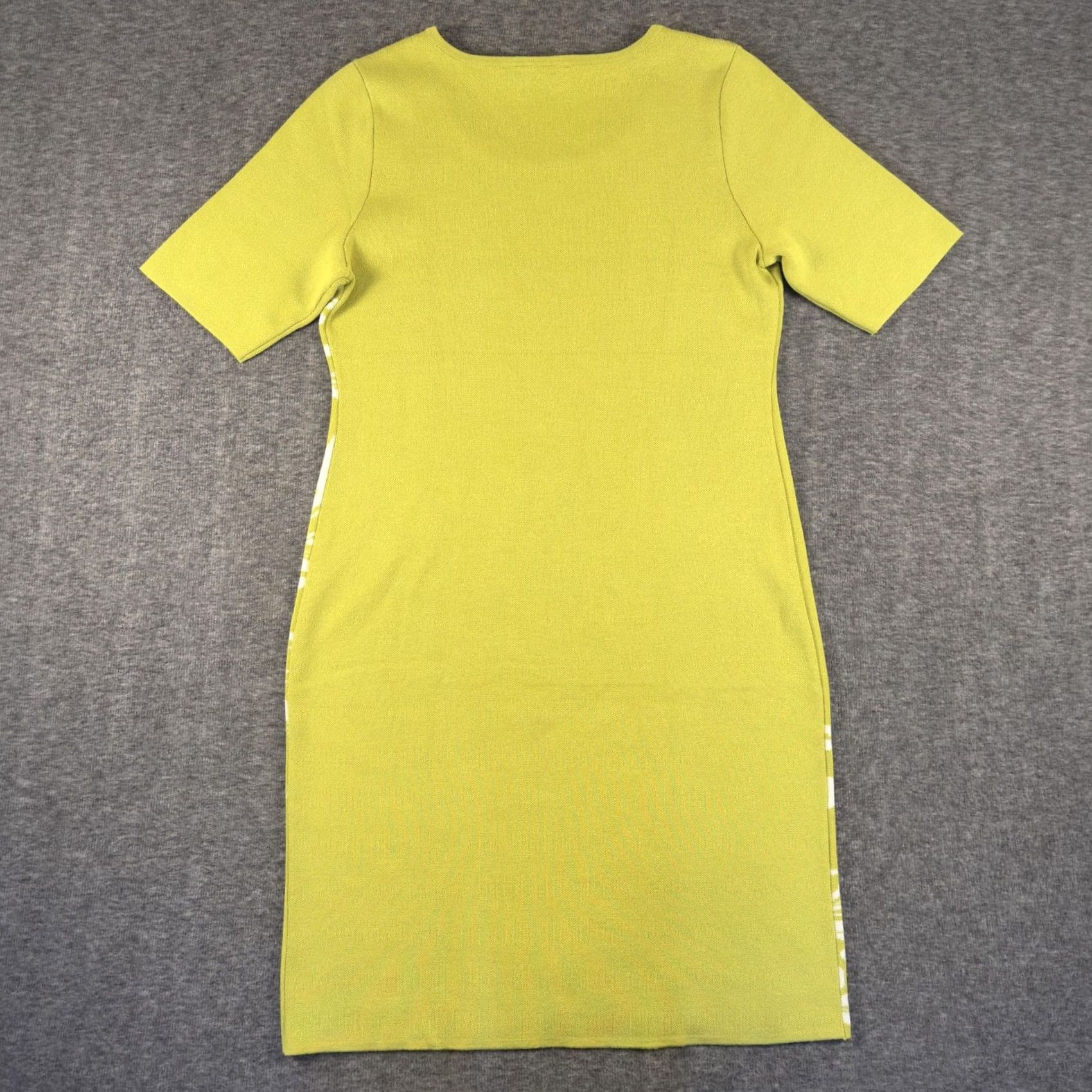 Vintage Nina Leonard Sweater Dress Womens Large Green Floral Knit Short Sleeve Sheath Size L / US 10 / IT 46 - 5 Thumbnail