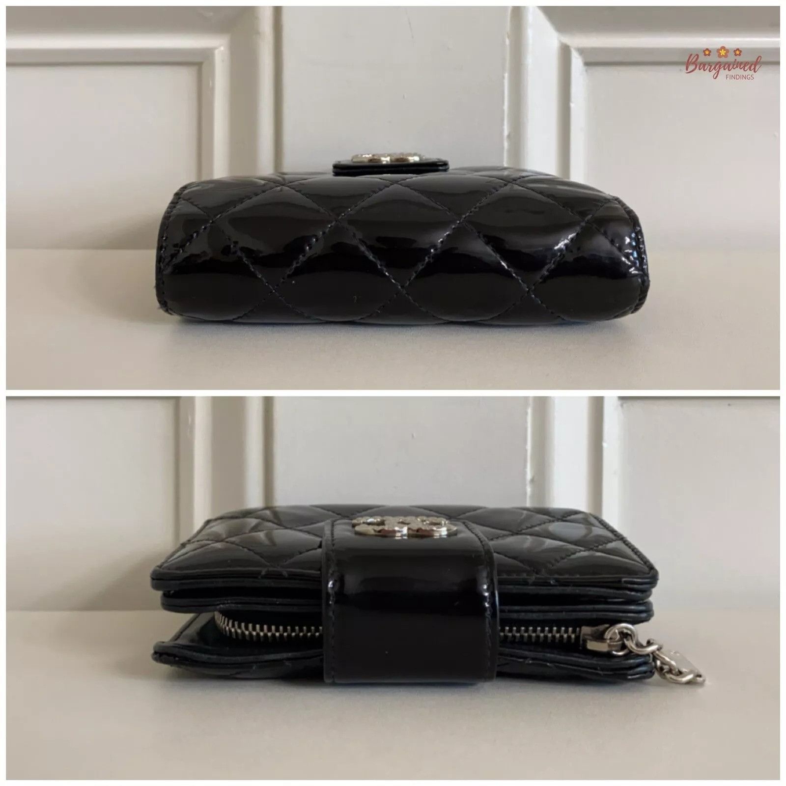 Chanel CHANEL Patent Leather Interlocking CC Logo French Wallet Size ONE SIZE - 2 Thumbnail