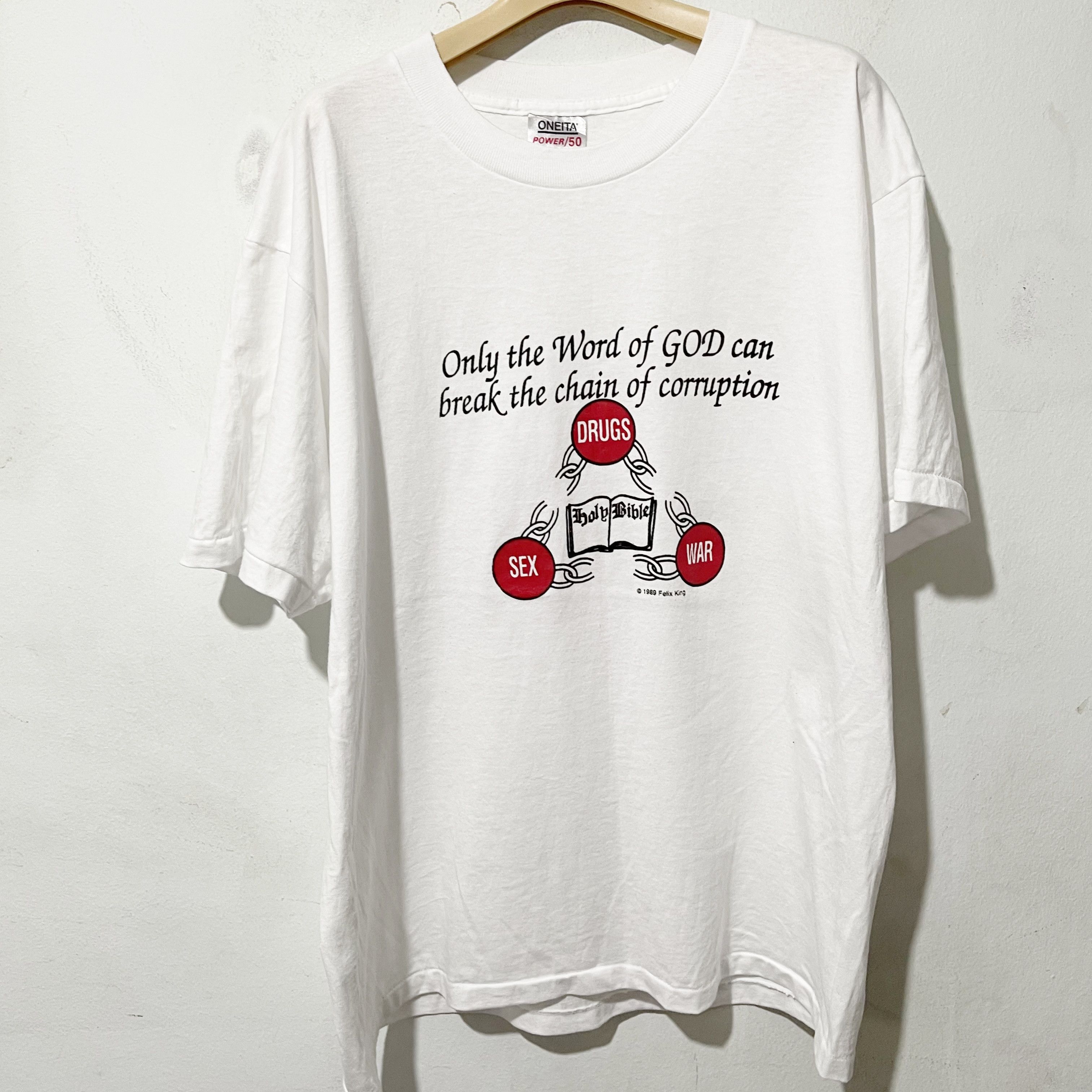 Vintage Vintage 1989 Christian “Word of God” Double-Sided T-Shirt Size US XL / EU 56 / 4 - 1 Thumbnail