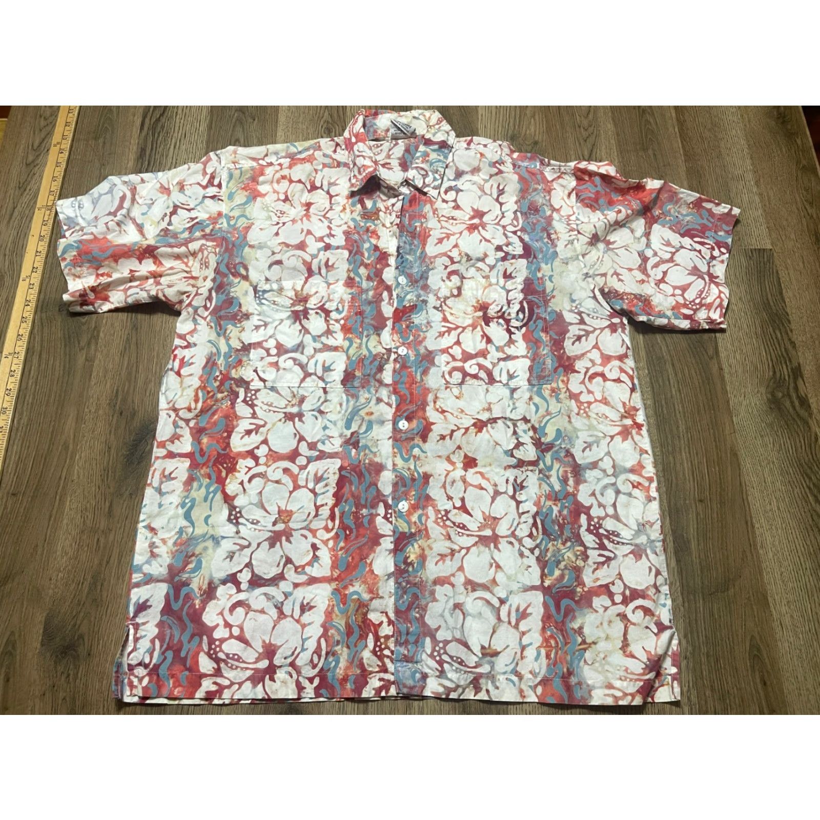Vintage VINTAGE Rum Raggae Shirt? Men's 2XL? Red Blue White Floral Hawaiian Button Up Shirt Size US XXL / EU 58 / 5 - 2 Thumbnail
