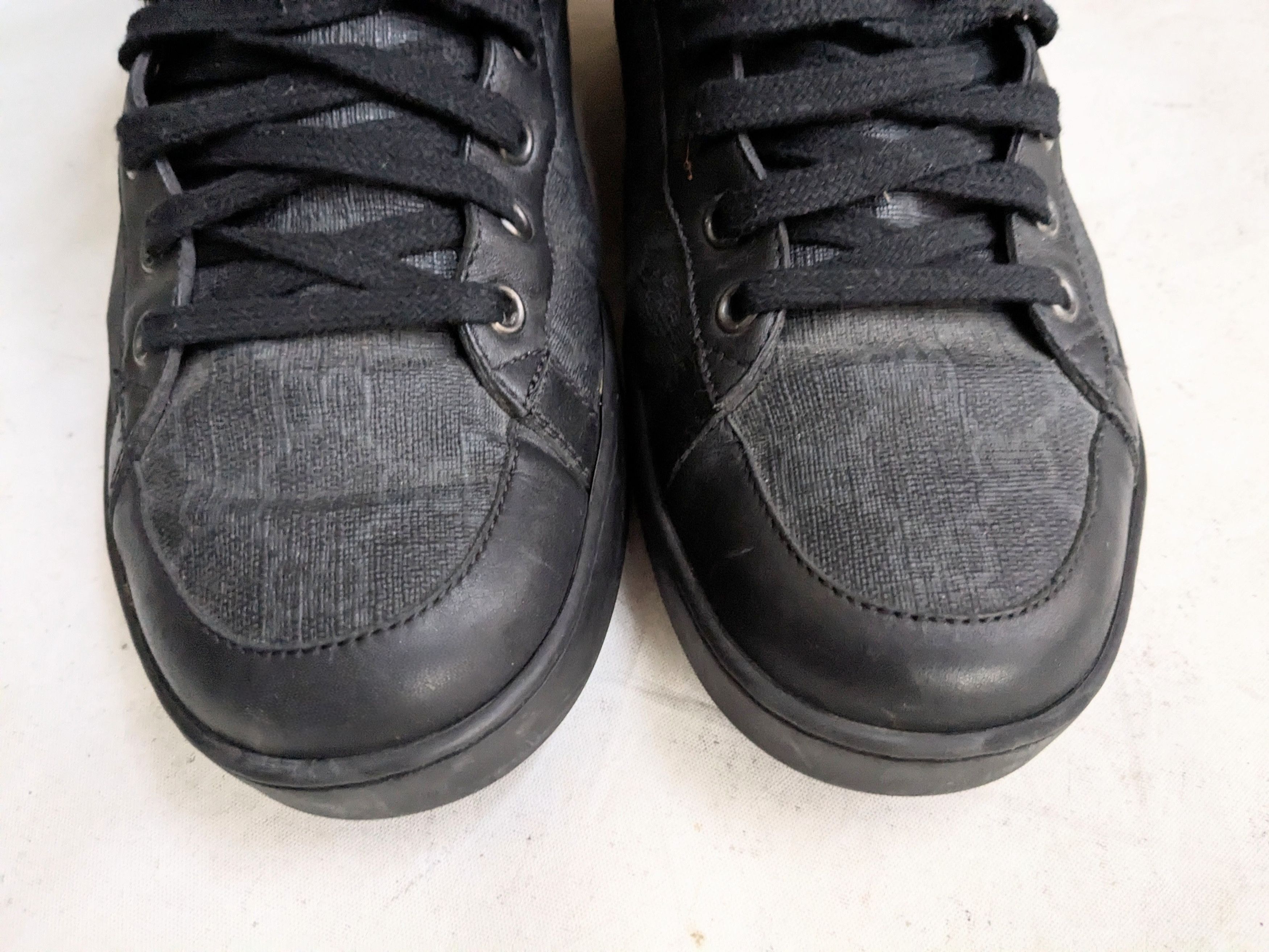 Gucci Gucci High Top Sneakers Black 8.5 Leather Monogram GG Size US 8.5 / EU 41-42 - 2 Thumbnail
