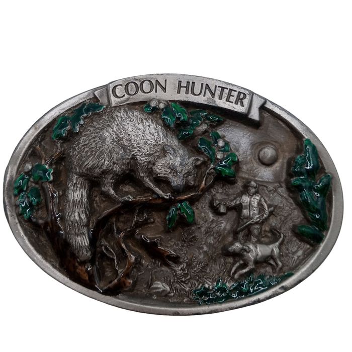 Vintage Coon Hunter Belt Buckle Vintage Raccoon Dog Hunting Country