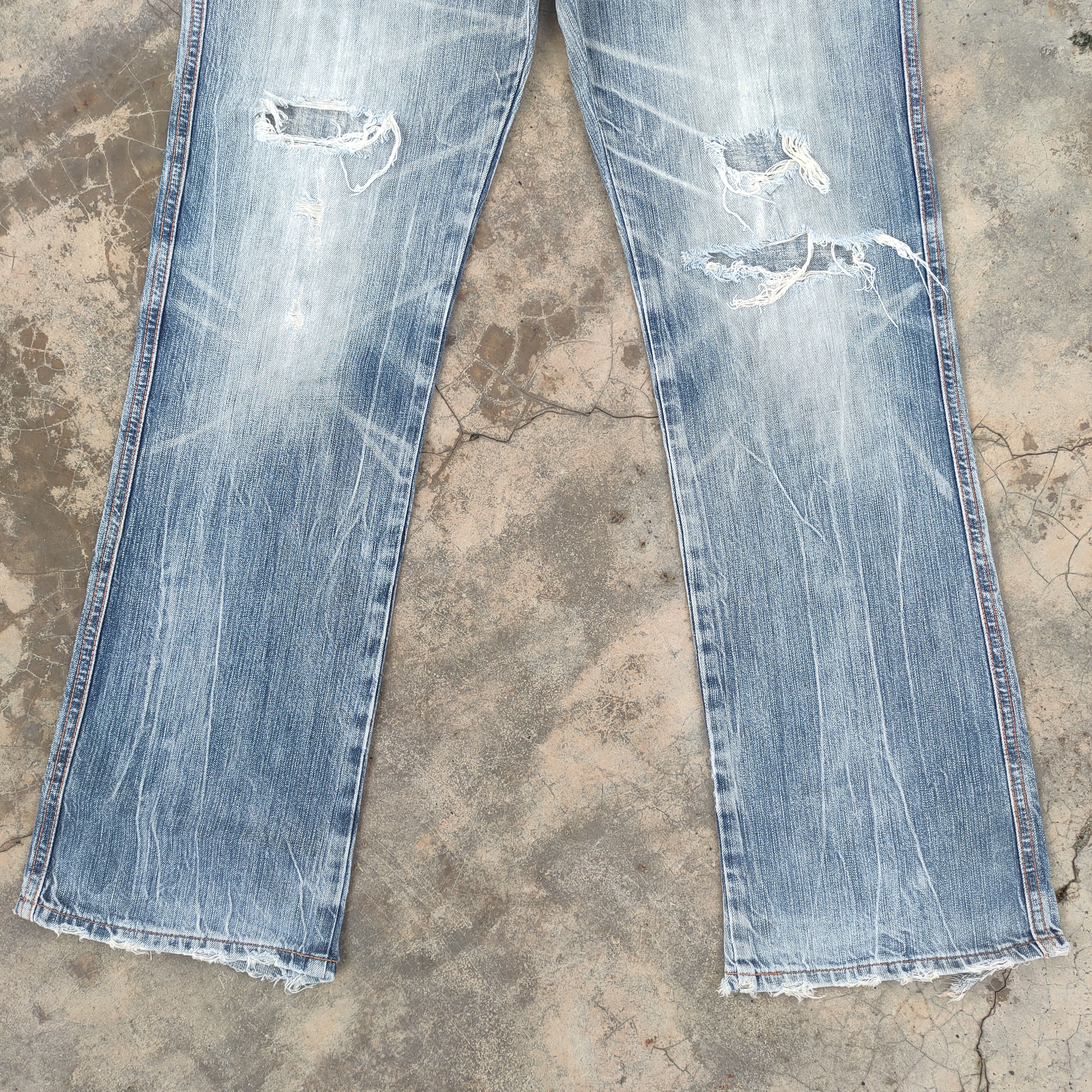 Edwin VINTAGE EDWIN FLARE DISTRESSED DENIM JEANS PANTS Size US 32 / EU 48 - 4 Thumbnail