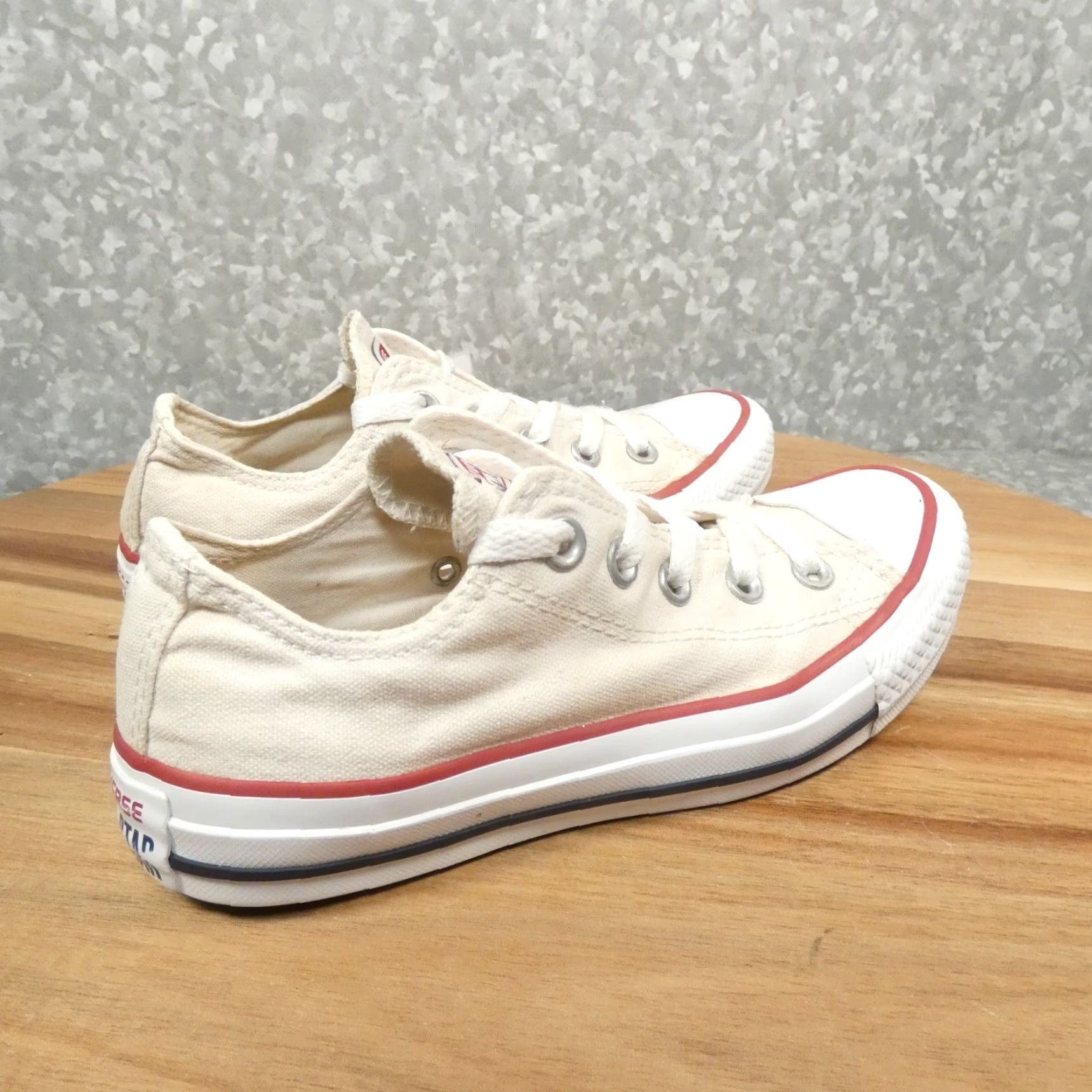 Converse Converse Chuck Taylor All-Star Sneaker Womens 5 White Canvas Low Top W7652 Size XS / US 0-2 / IT 36-38 - 3 Thumbnail